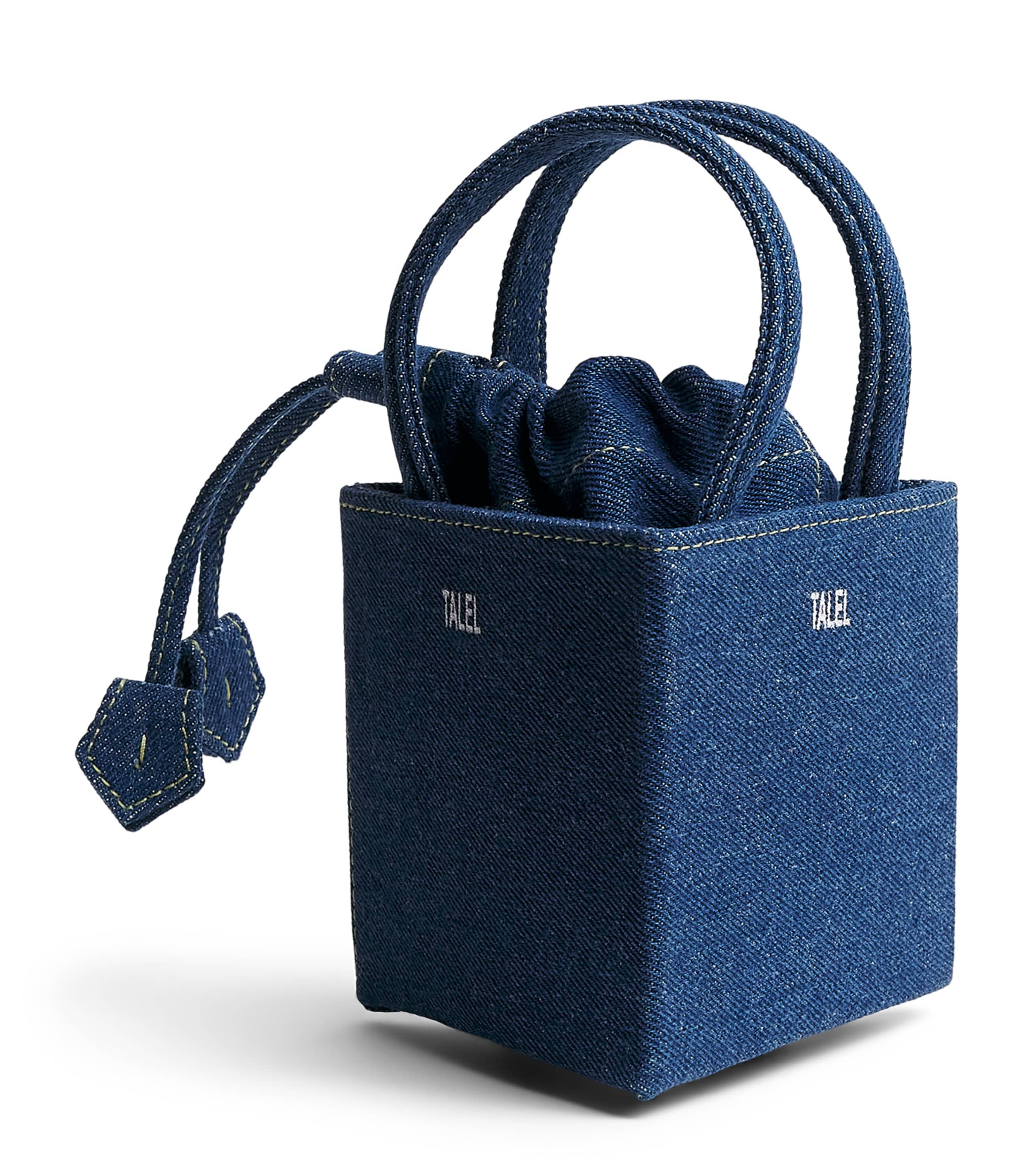 Talel Paris Small Denim Triangle Bag Blue Denim
