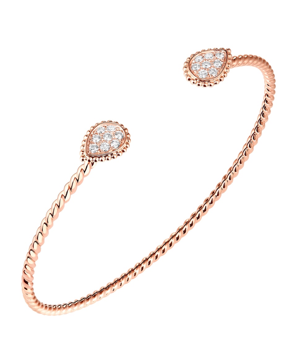 Boucheron Rose Gold and Diamond Serpent Bohème Bangle Pink Gold