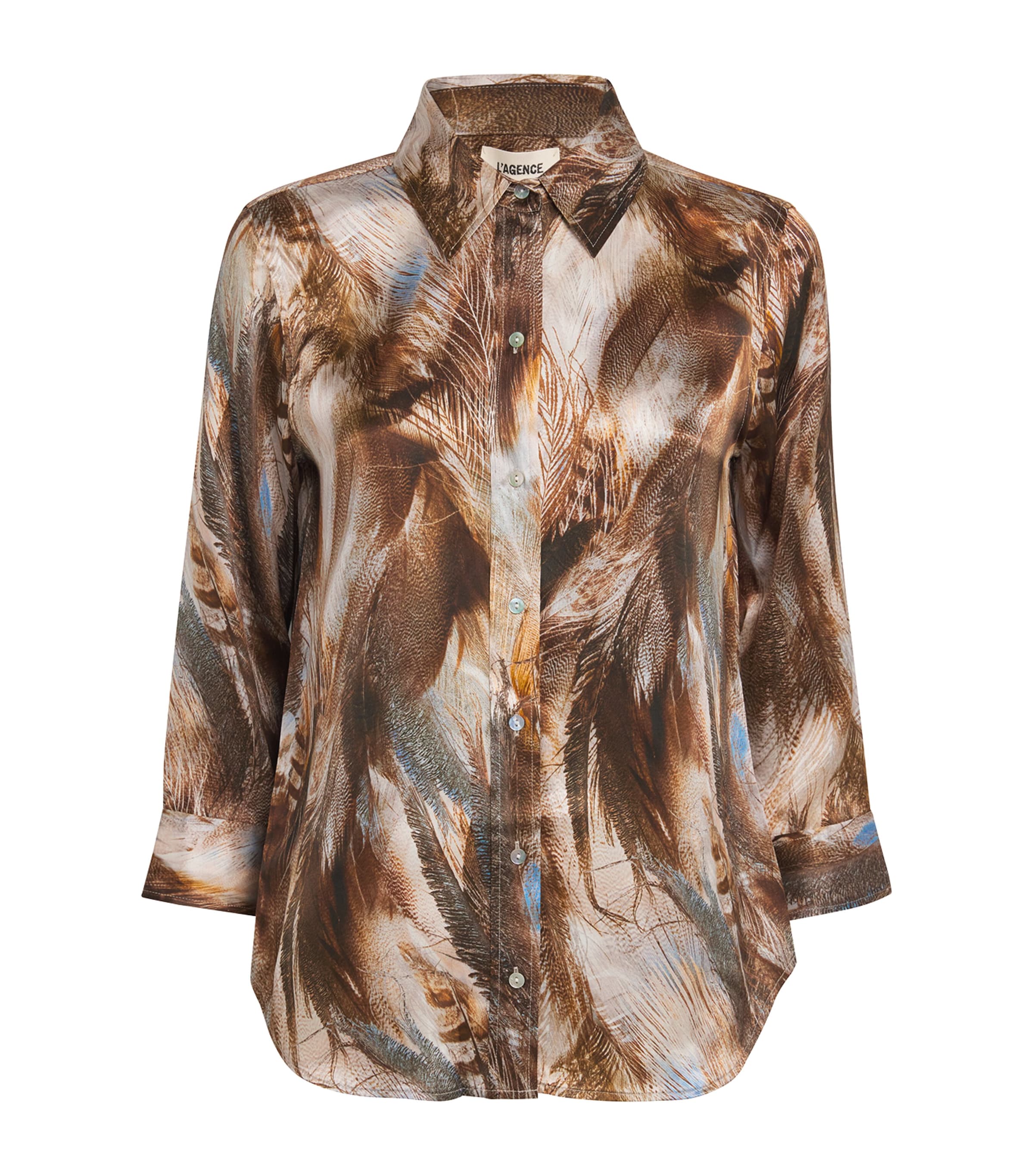 Silk Cropped-Sleeve Dani Blouse
