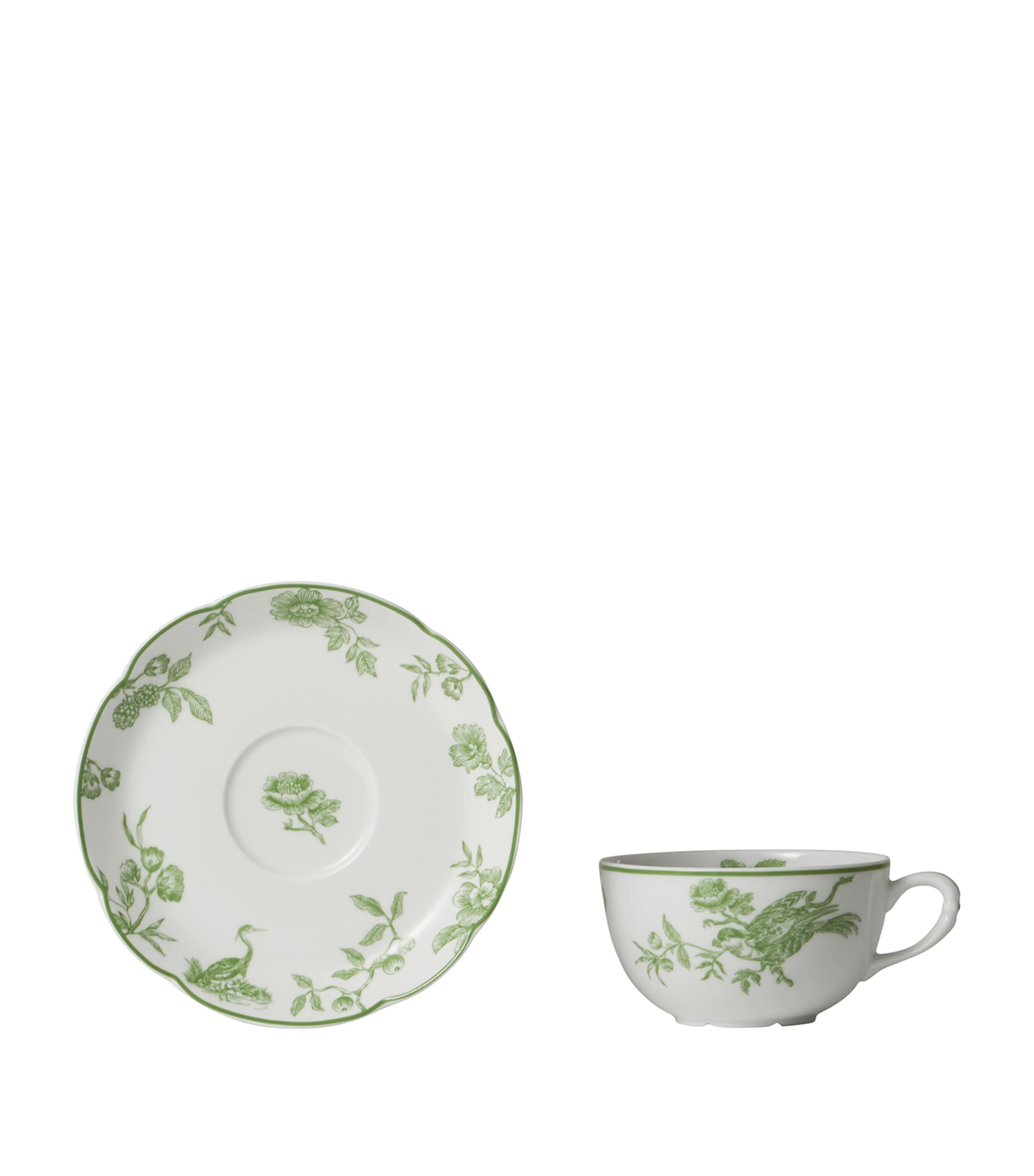 Bernardaud Albertine Tea Cup and Saucer Vert