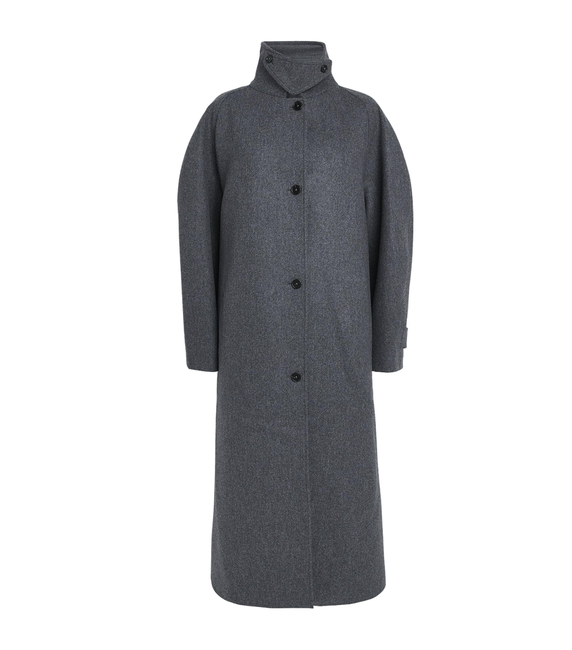 Jil Sander Womens Wool-Blend Oversized Coat Fog