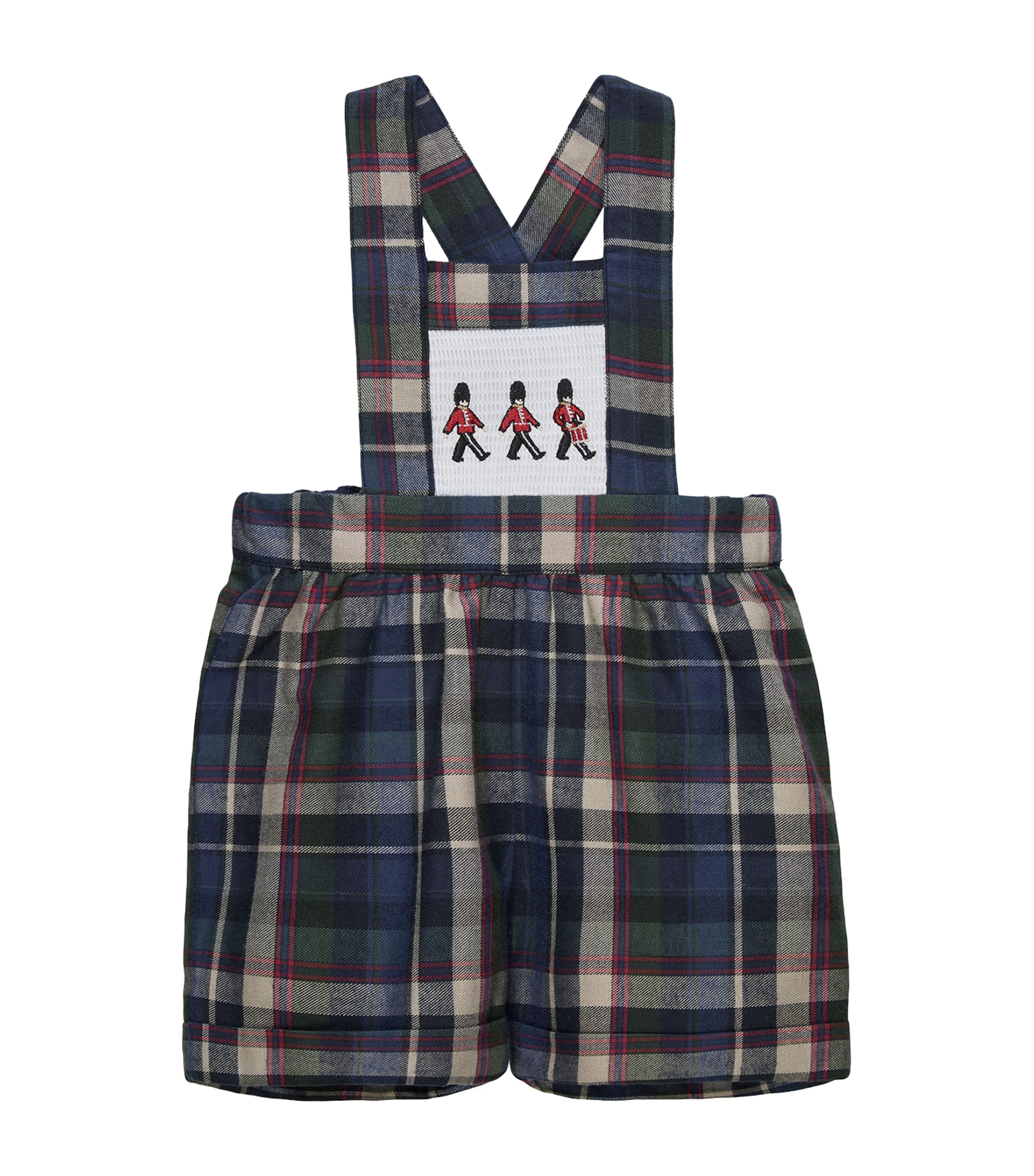 Trotters Cotton Check Marching Band Dungarees (3-24 Months) Multi Tartan
