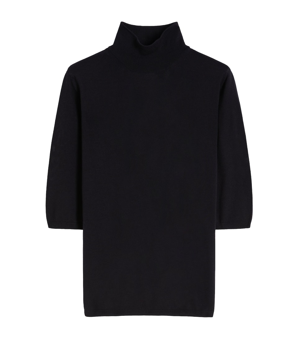 Virgin Wool High-Neck Top