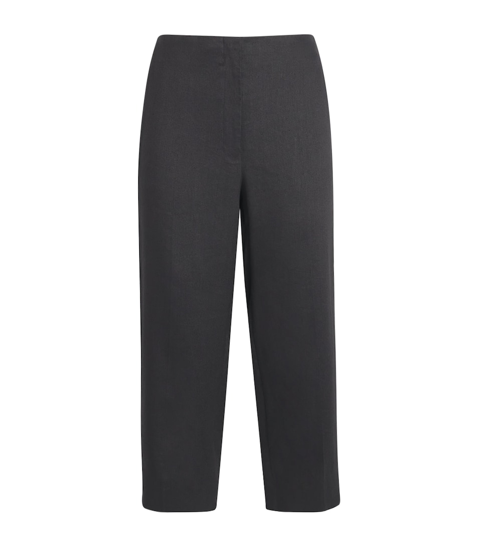 Theory Womens Linen-Blend Capri Trousers Black