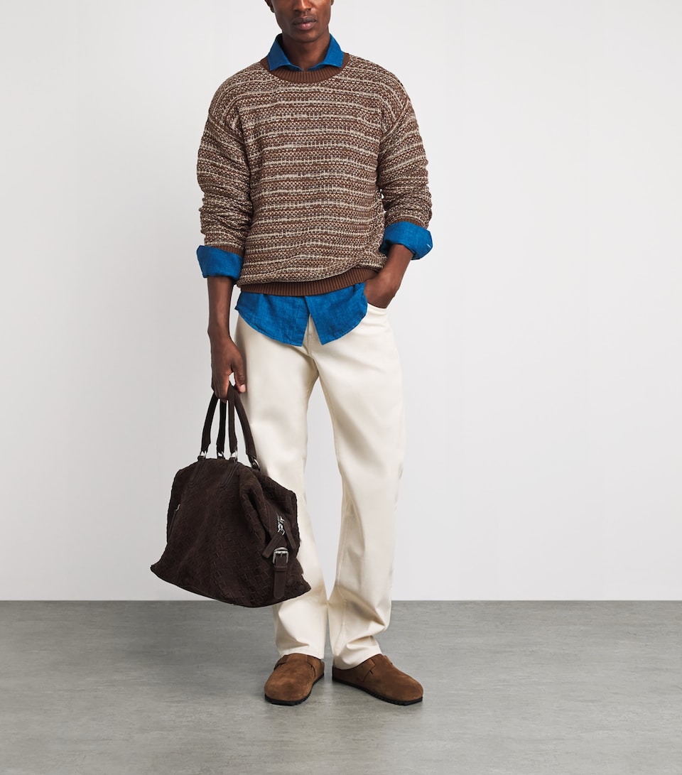 Frescobol Carioca Mens Cotton-Cashmere Jardim Sweater Brown