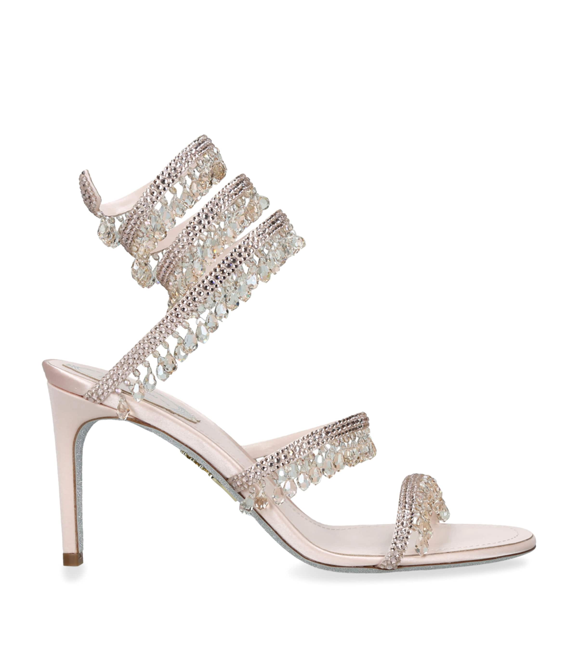 René Caovilla Embellished Chandelier Sandals 80 Pale Pink