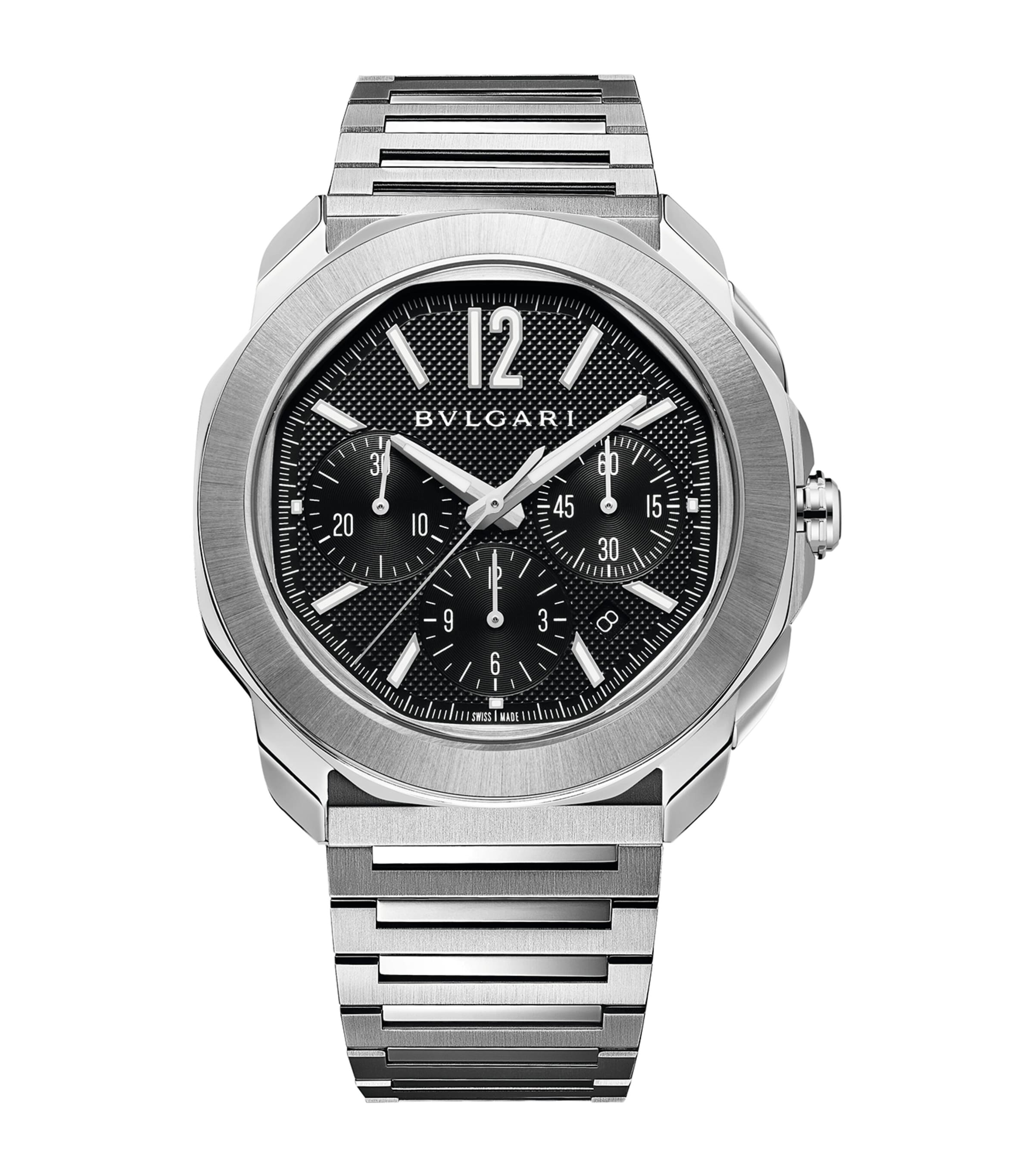 Bvlgari Stainless Steel Octo Roma Watch 42mm Black