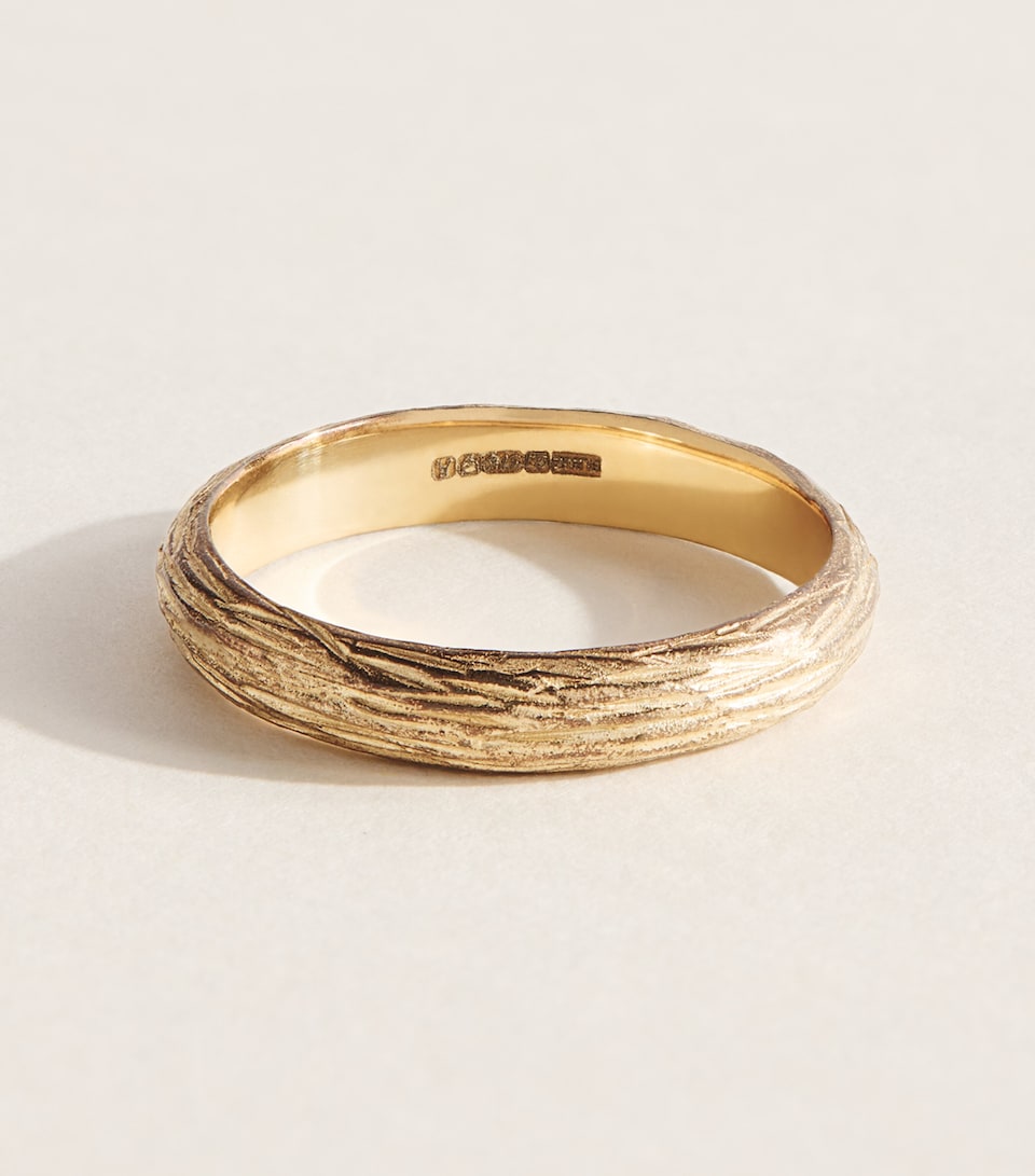 Bleue Burnham Yellow Gold Oak Band Ring Gold