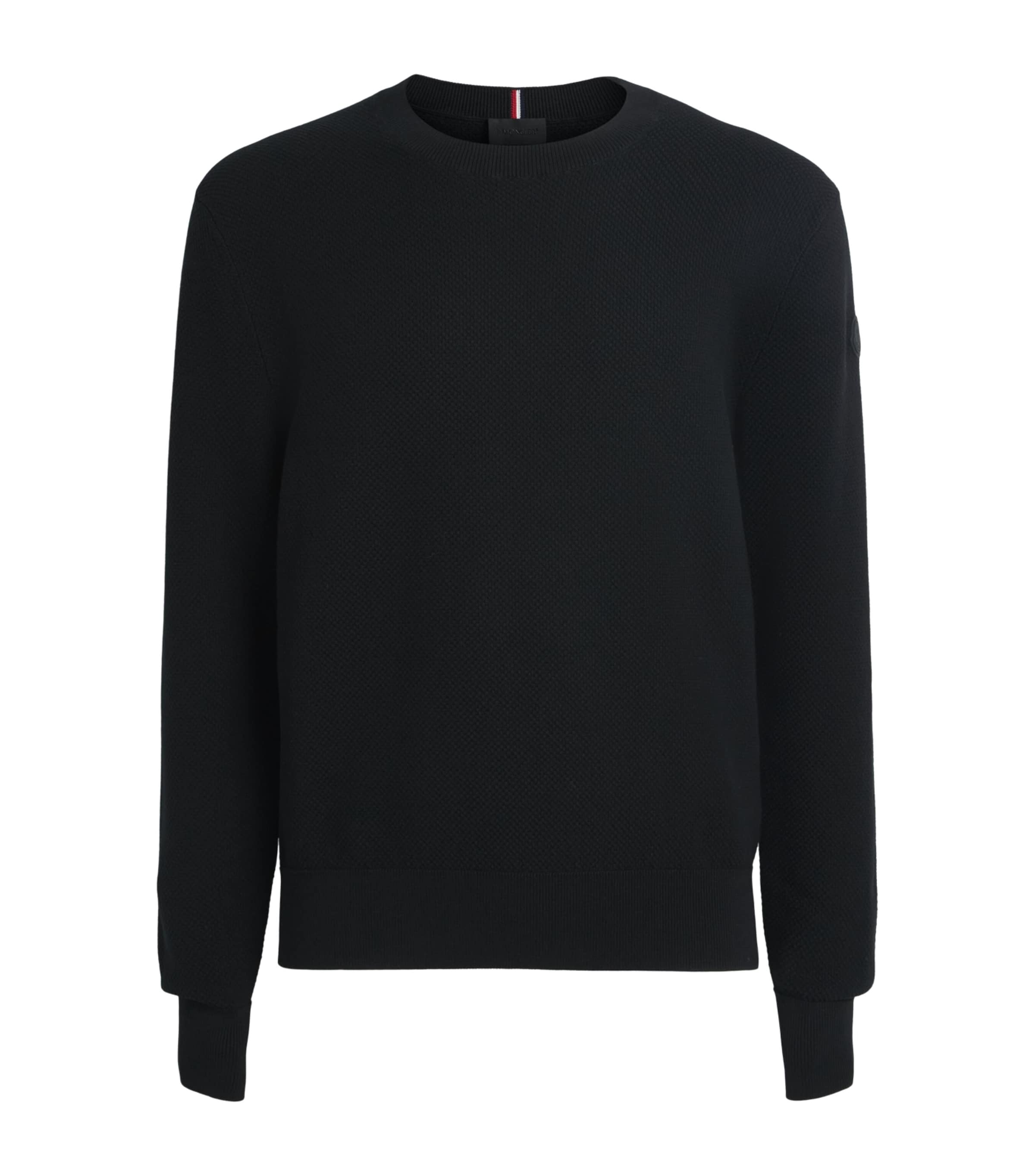 Moncler Mens Cotton Textured Knit Sweater