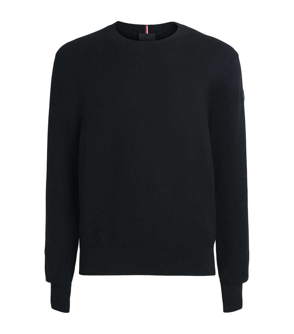 Moncler Mens Cotton Textured Knit Sweater