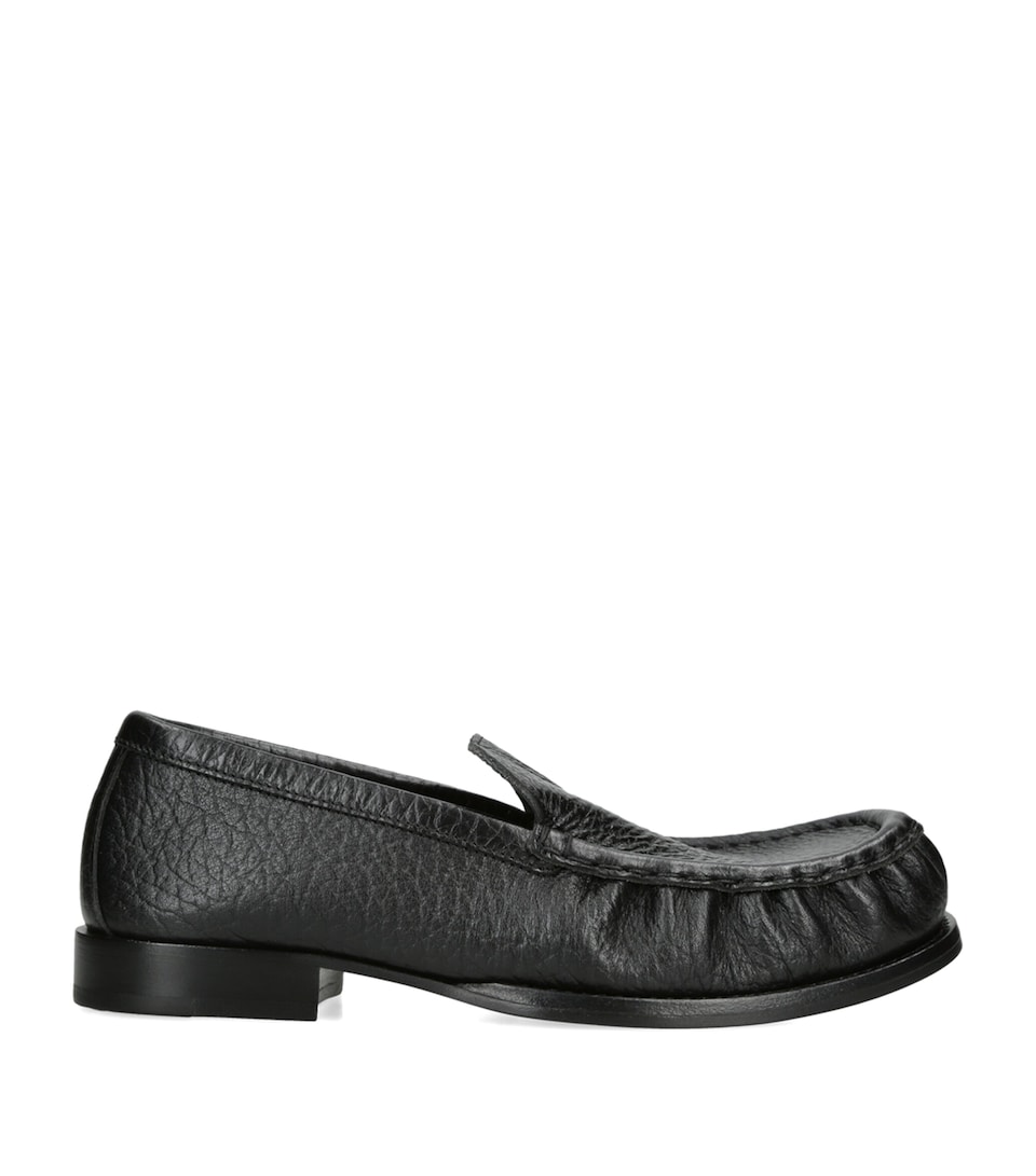 DRIES VAN NOTEN Womens Leather Penny Loafers Black