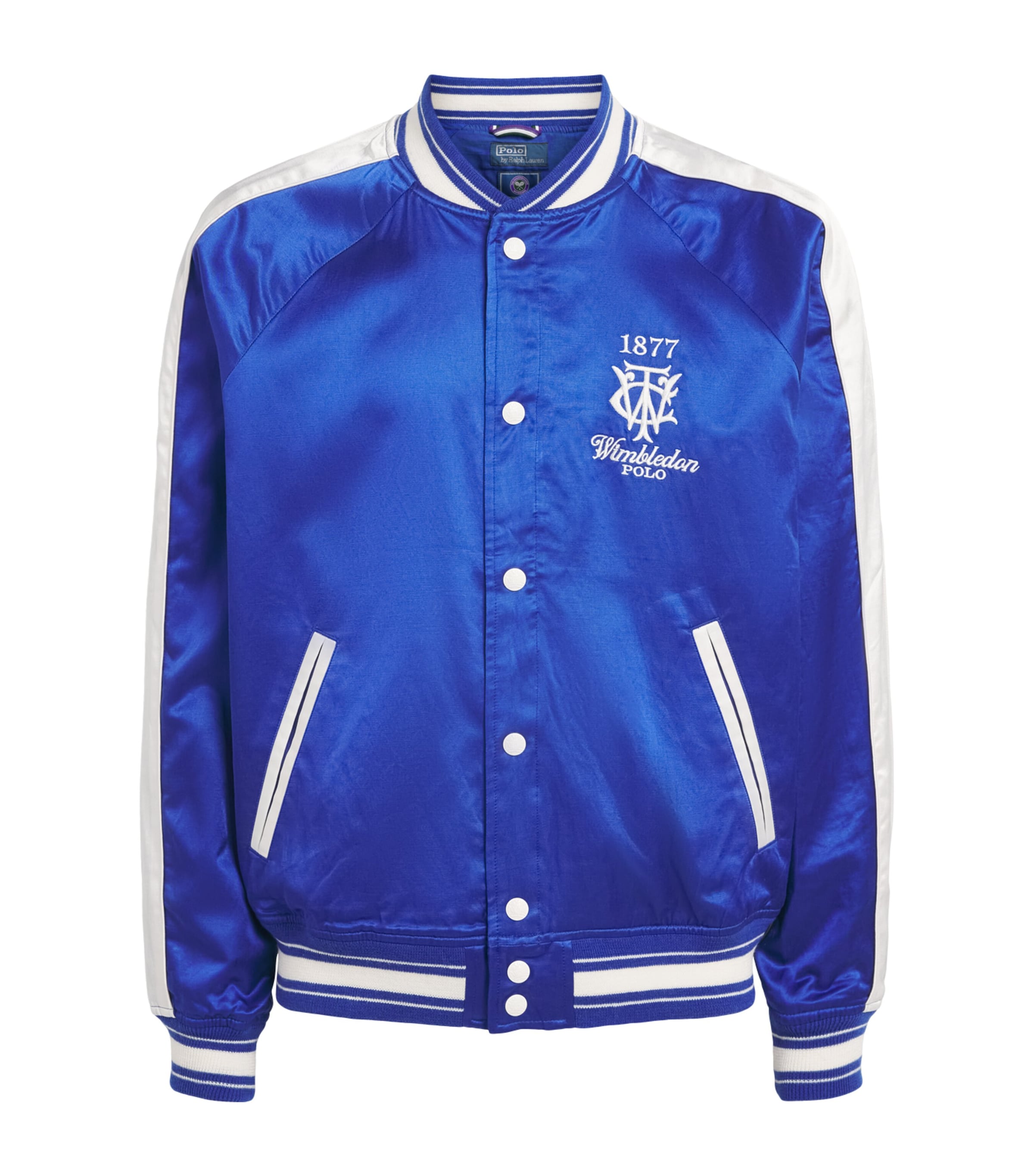 Polo Ralph Lauren Mens x Wimbledon Varsity Jacket Grphc Ryl/dckwsh Wht