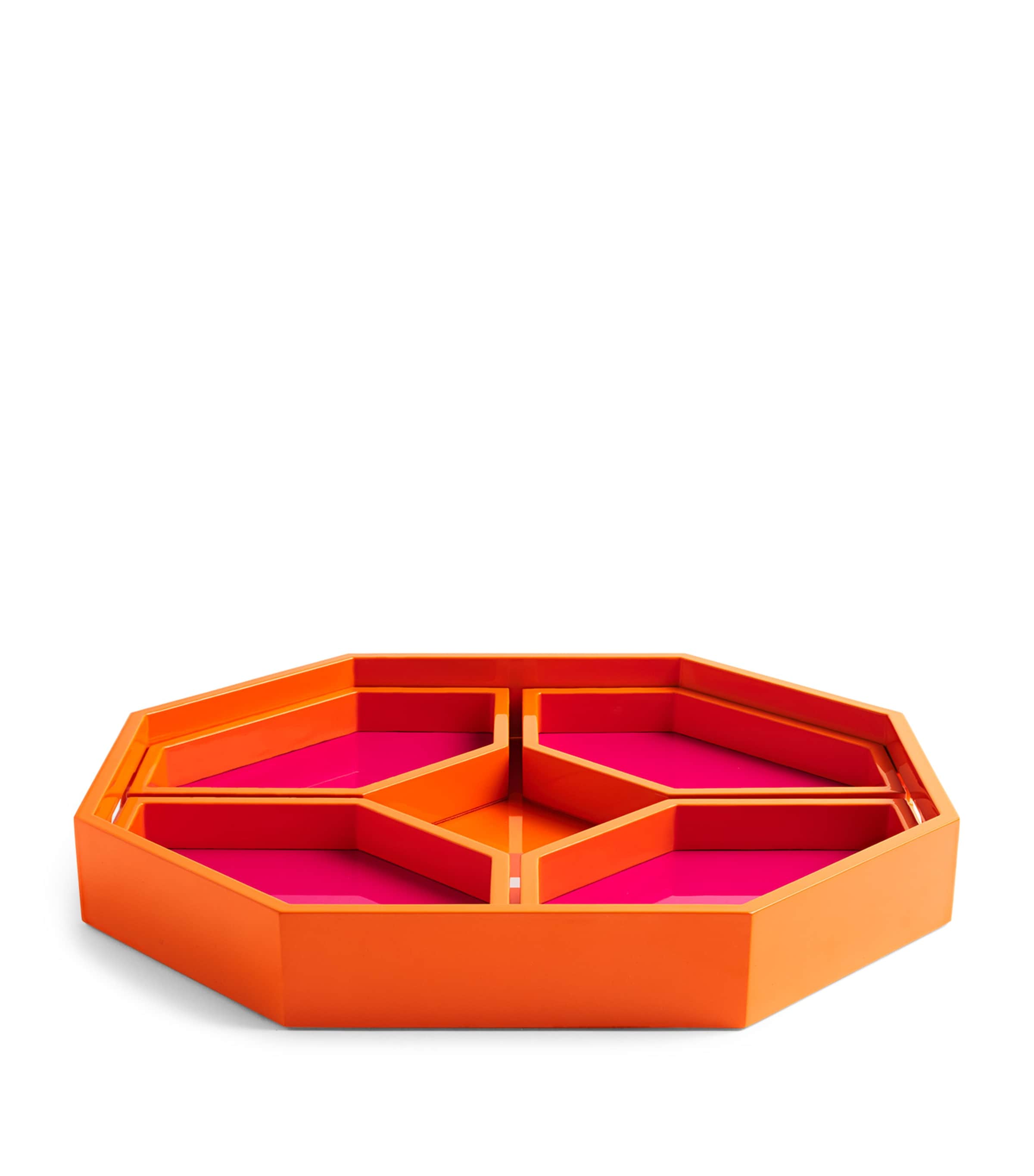 Lacquered Wood Logo Geometric Tray (38cm x 42cm)