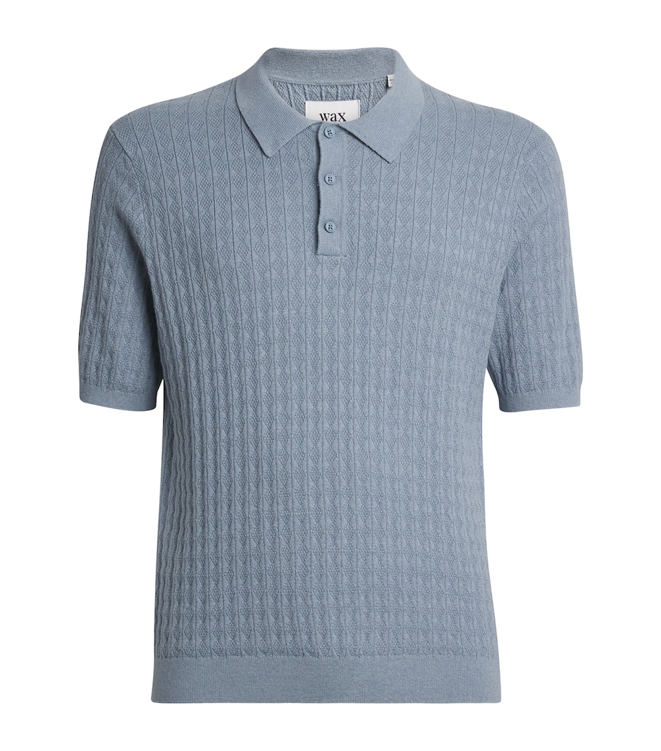 Cotton-Cashmere Diamond Polo Shirt