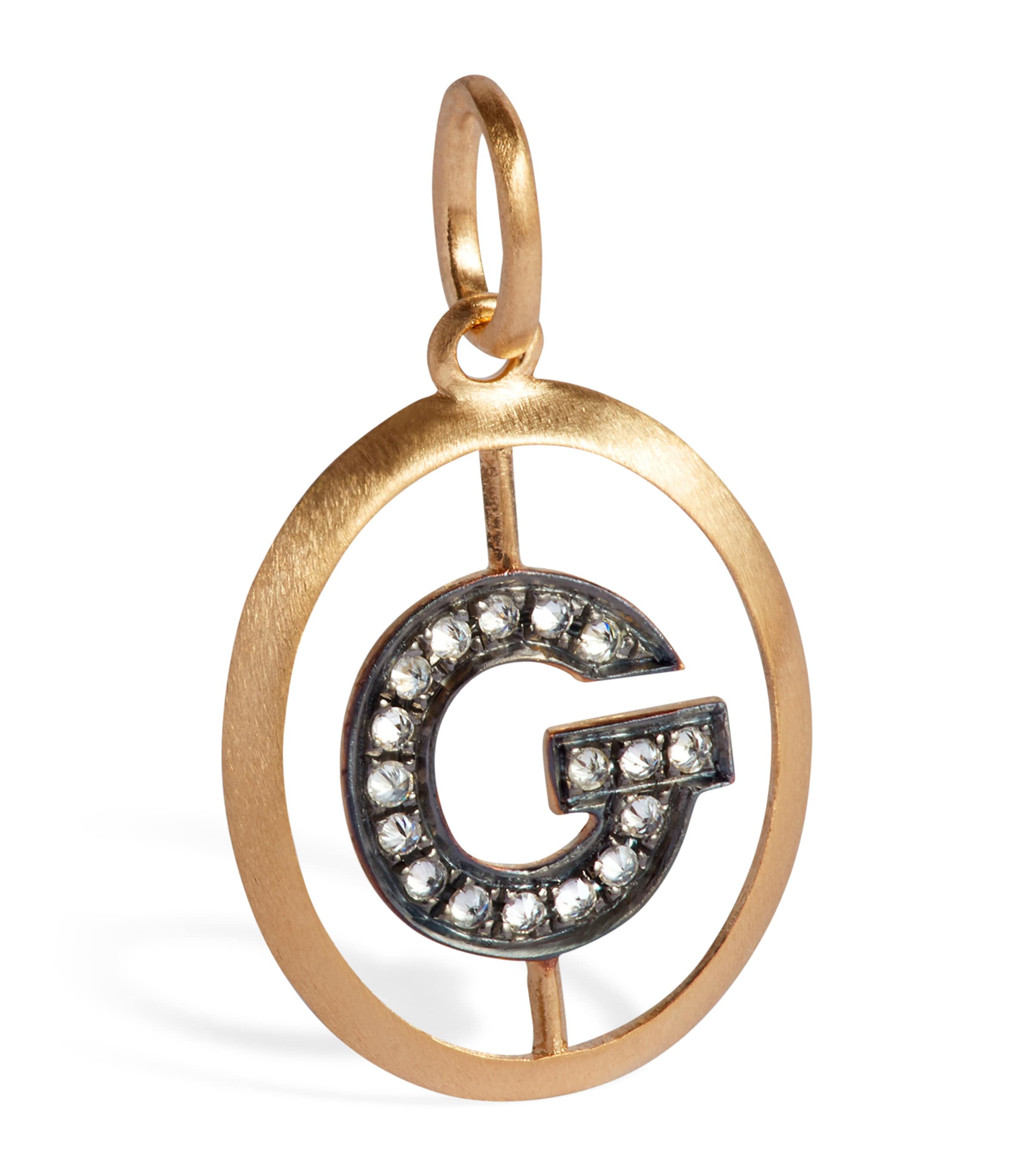 Yellow Gold and Diamond Initial G Pendant