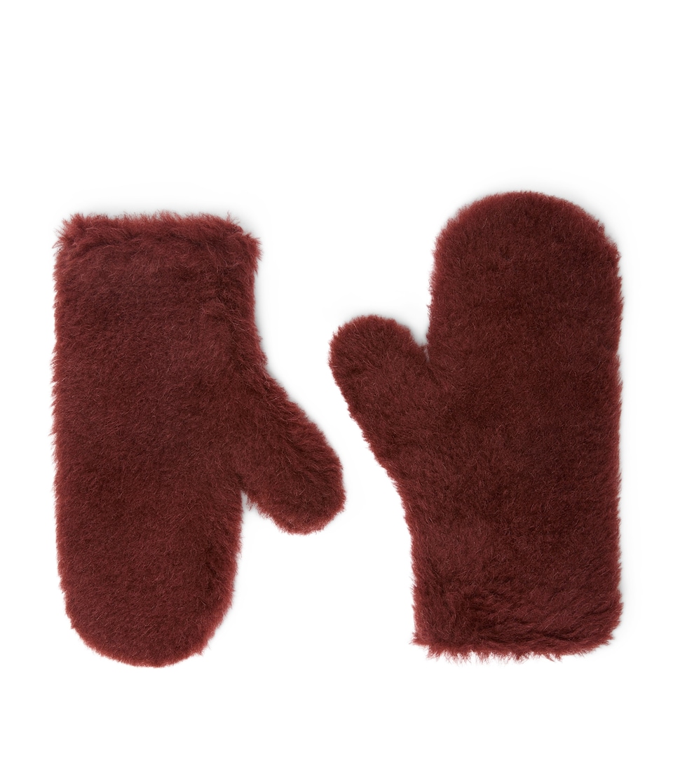Max Mara Alpaca-Wool-Silk Mittens Rust