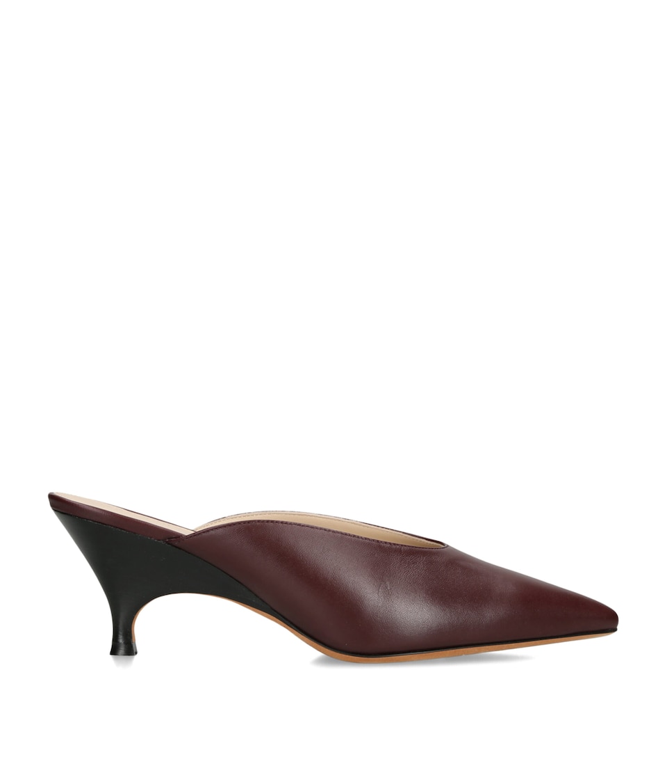 Le Monde Beryl Leather Petra Mules 65 Wine