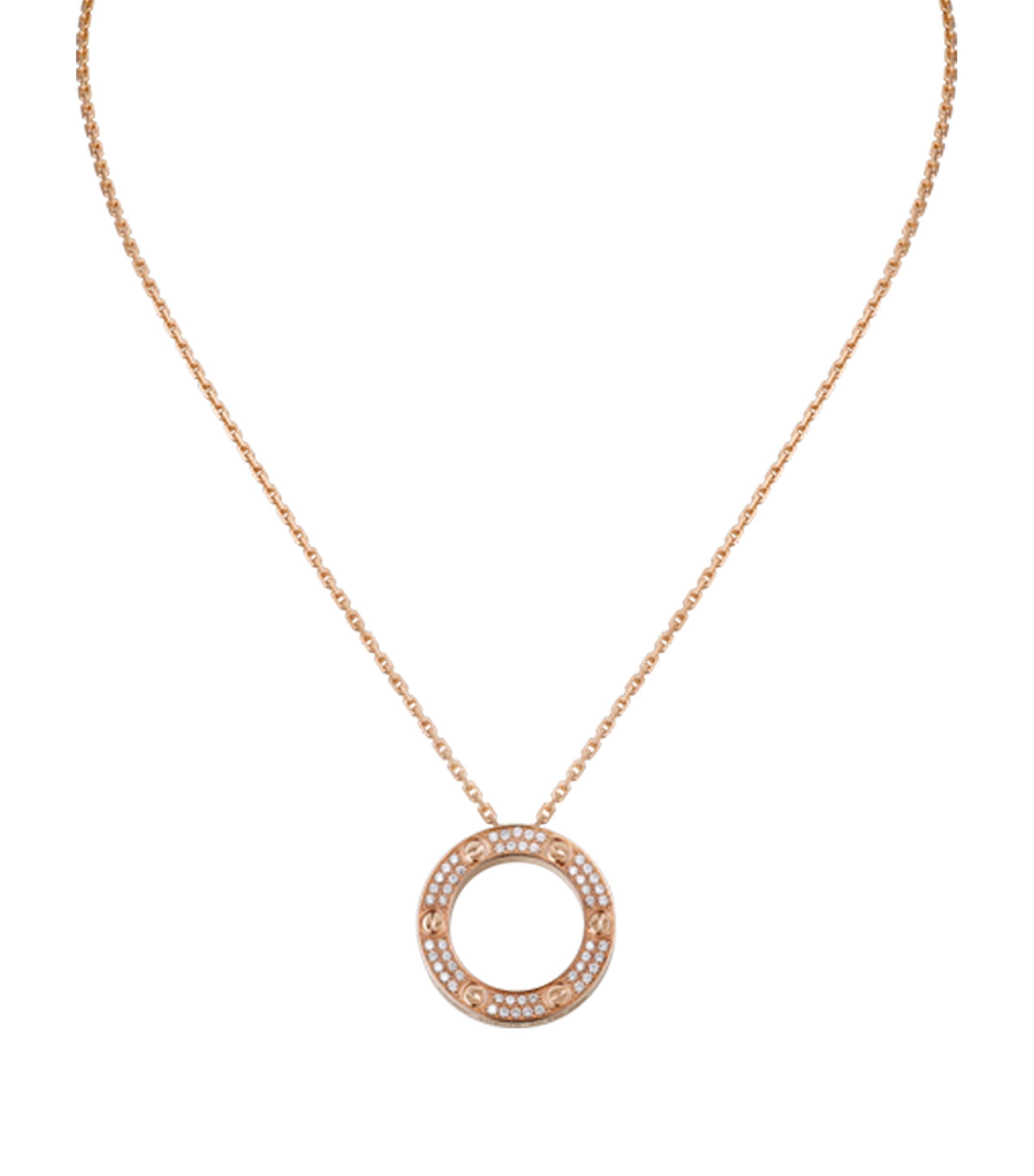 Cartier Rose Gold and Diamond LOVE Necklace Rose Gold