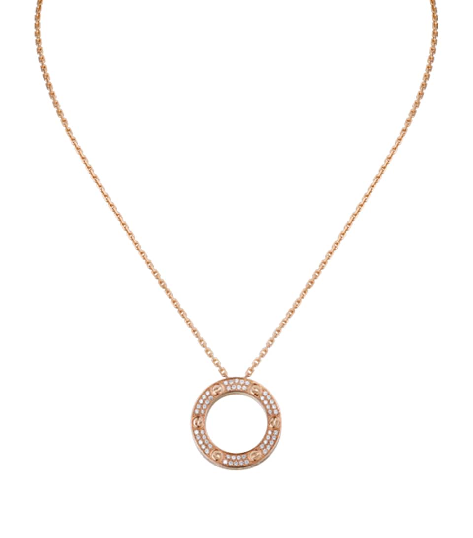 Cartier Rose Gold and Diamond LOVE Necklace Rose Gold