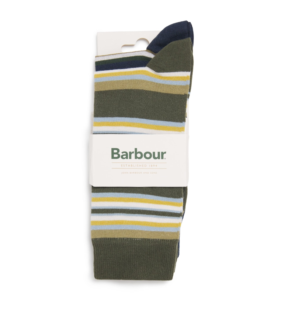 Cotton-Blend Summer Stripe Socks (Pack of 2)
