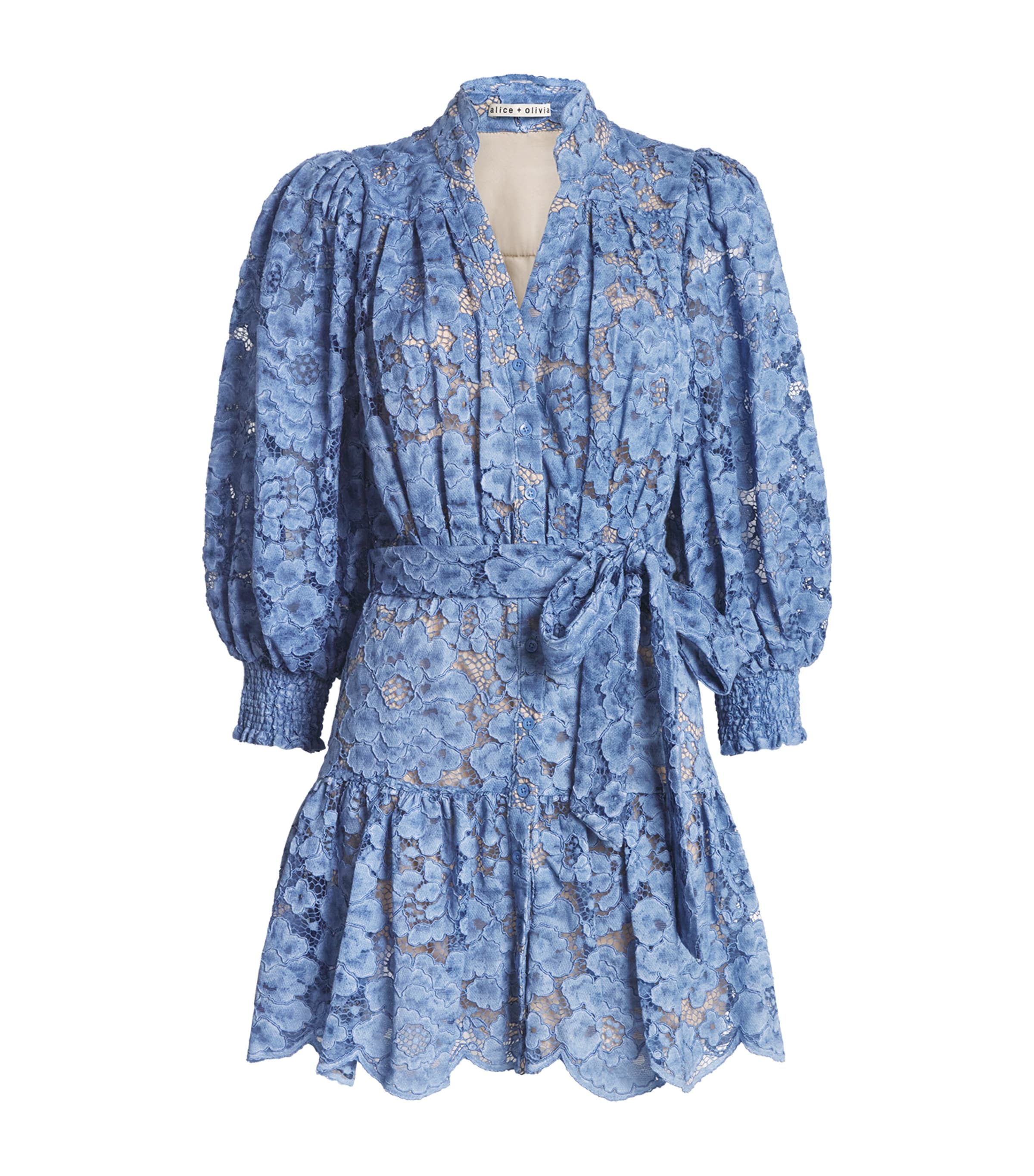 Alice+Olivia Womens Lace Cora Shirt Dress Indigo