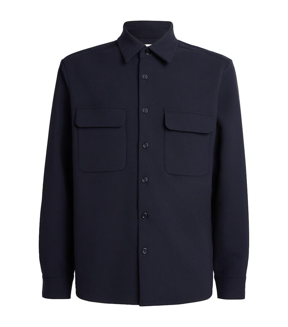 Sandro Paris Mens Straight-Fit Shirt Navy Blue