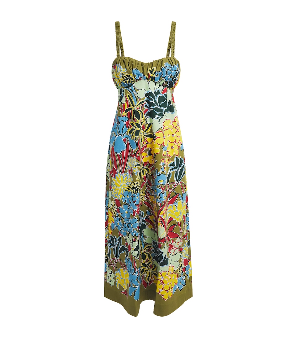 ALEMAIS Womens Cotton Floral Solstice Midi Dress