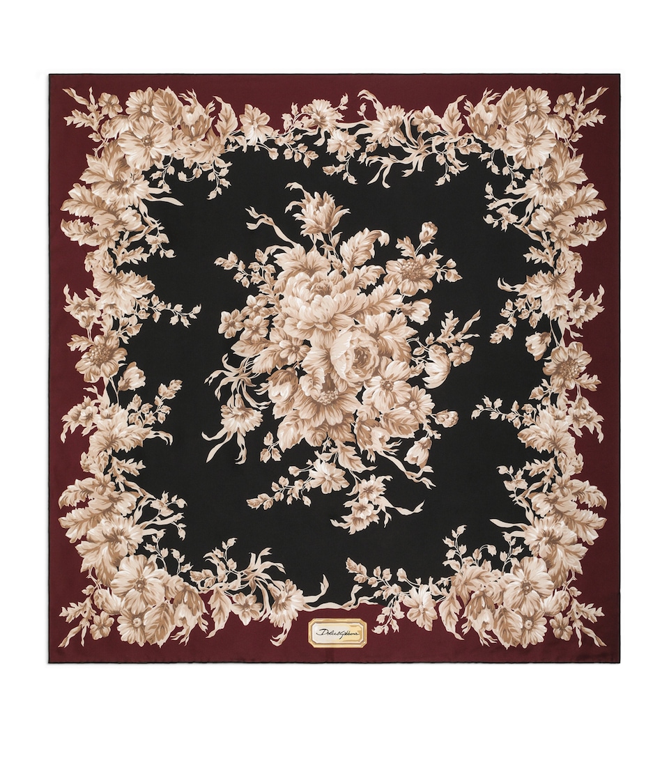 Silk Floral Foulard Scarf