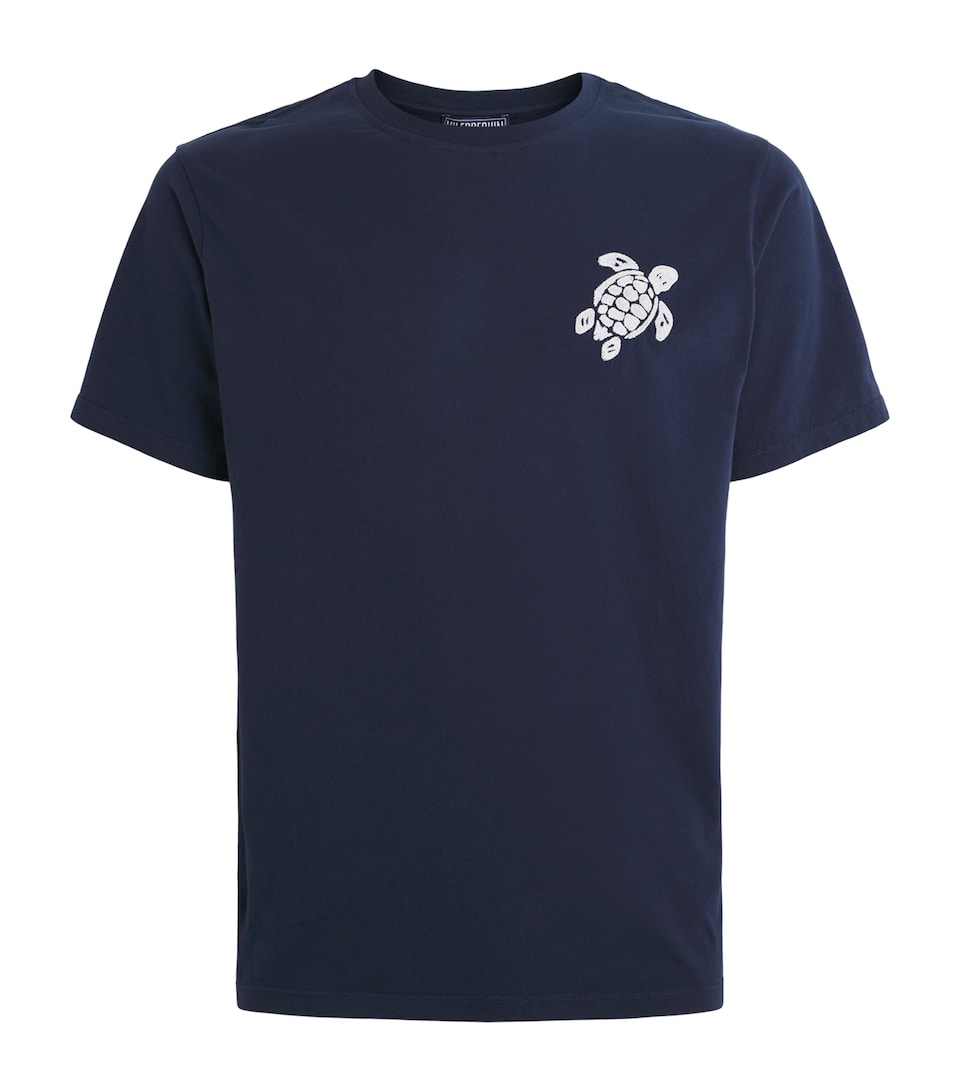 Vilebrequin Mens Organic Cotton Turtle T-Shirt Bleu Marine