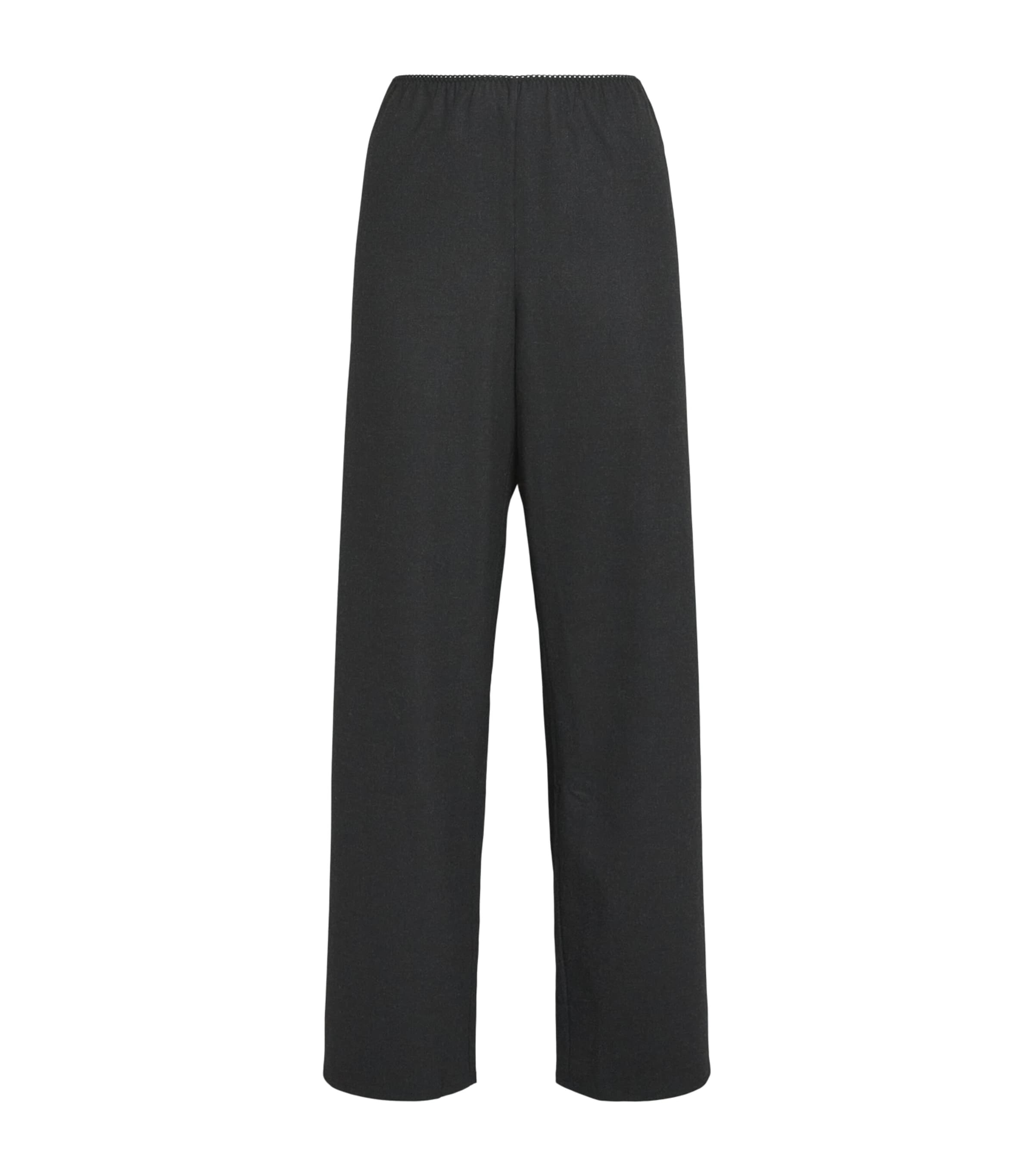 DÔEN Womens Lavona Wide-Leg Trousers Dark Charcoal