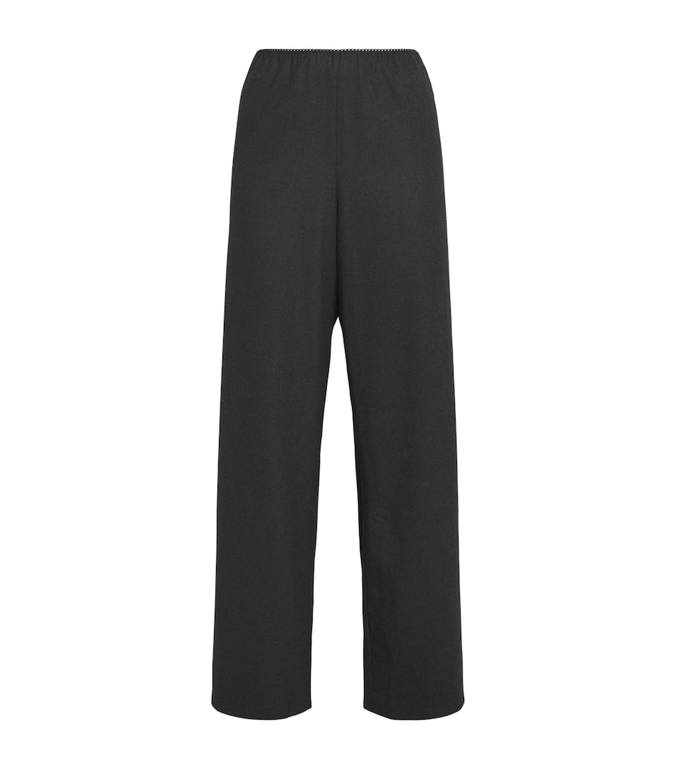 DÔEN Womens Lavona Wide-Leg Trousers Dark Charcoal