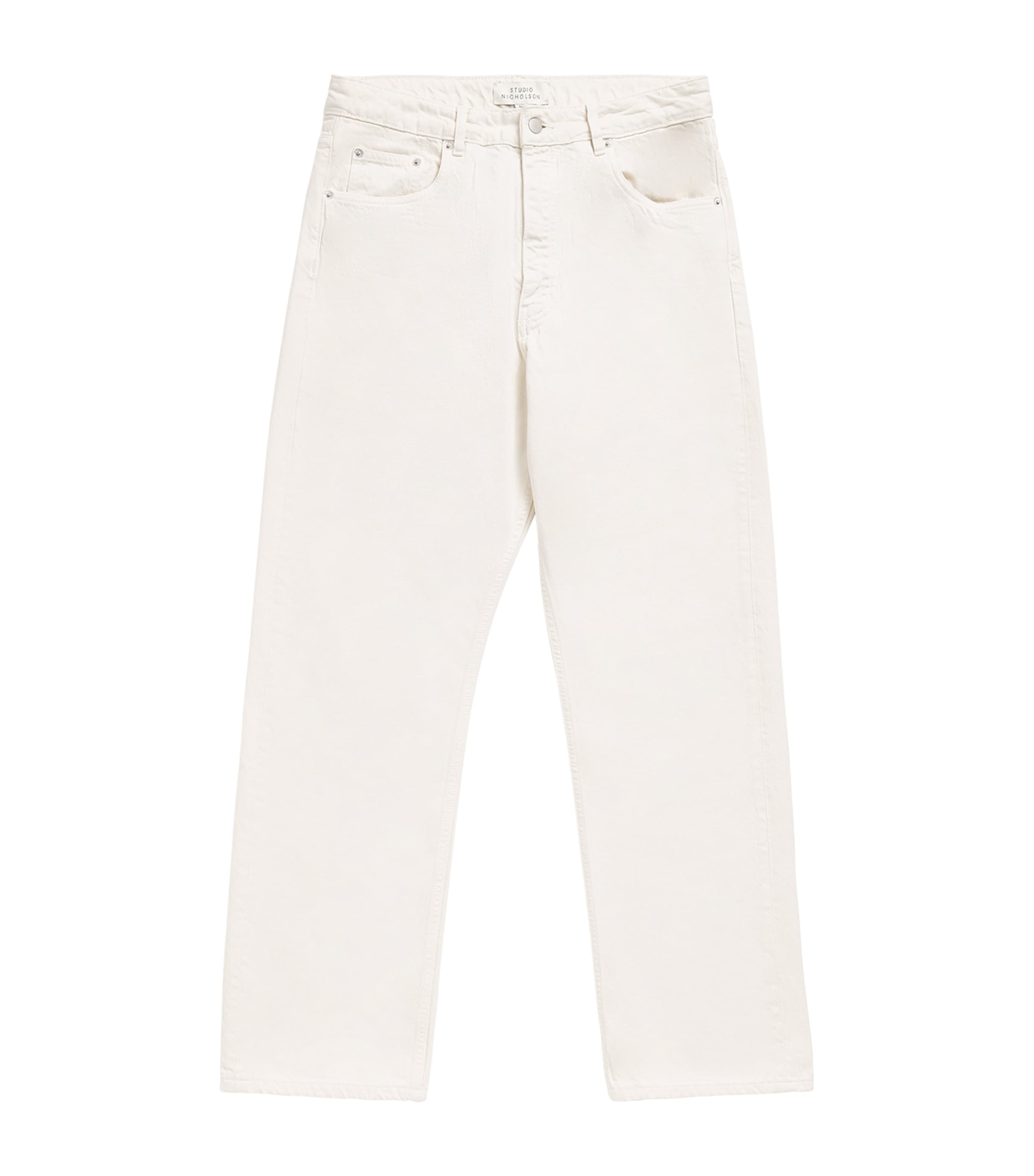 Studio Nicholson Mens Riso Straight Jeans Parchment