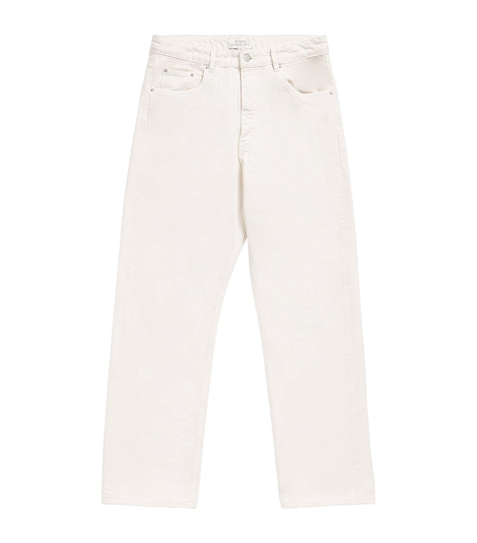 Studio Nicholson Mens Riso Straight Jeans Parchment