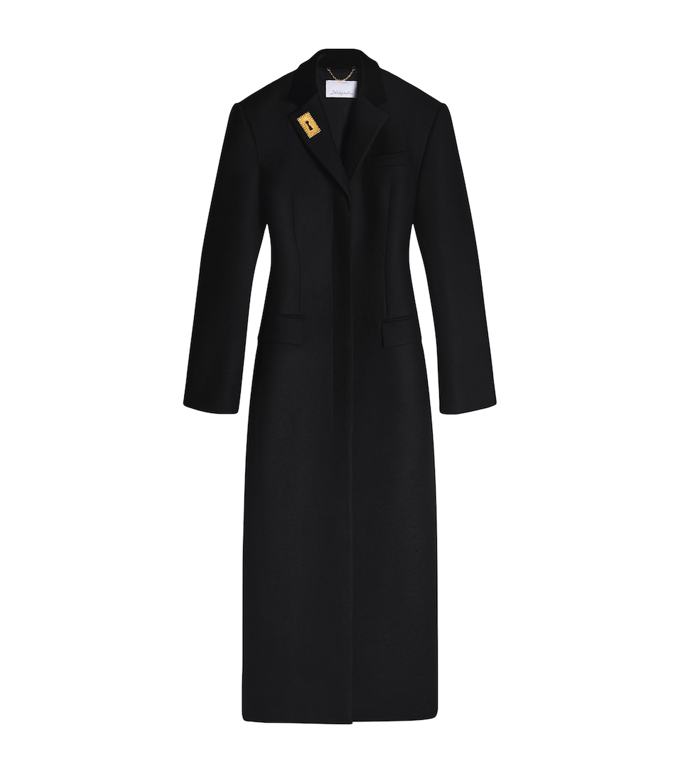 Schiaparelli Womens Wool Padlock Lace-Up Coat Nude