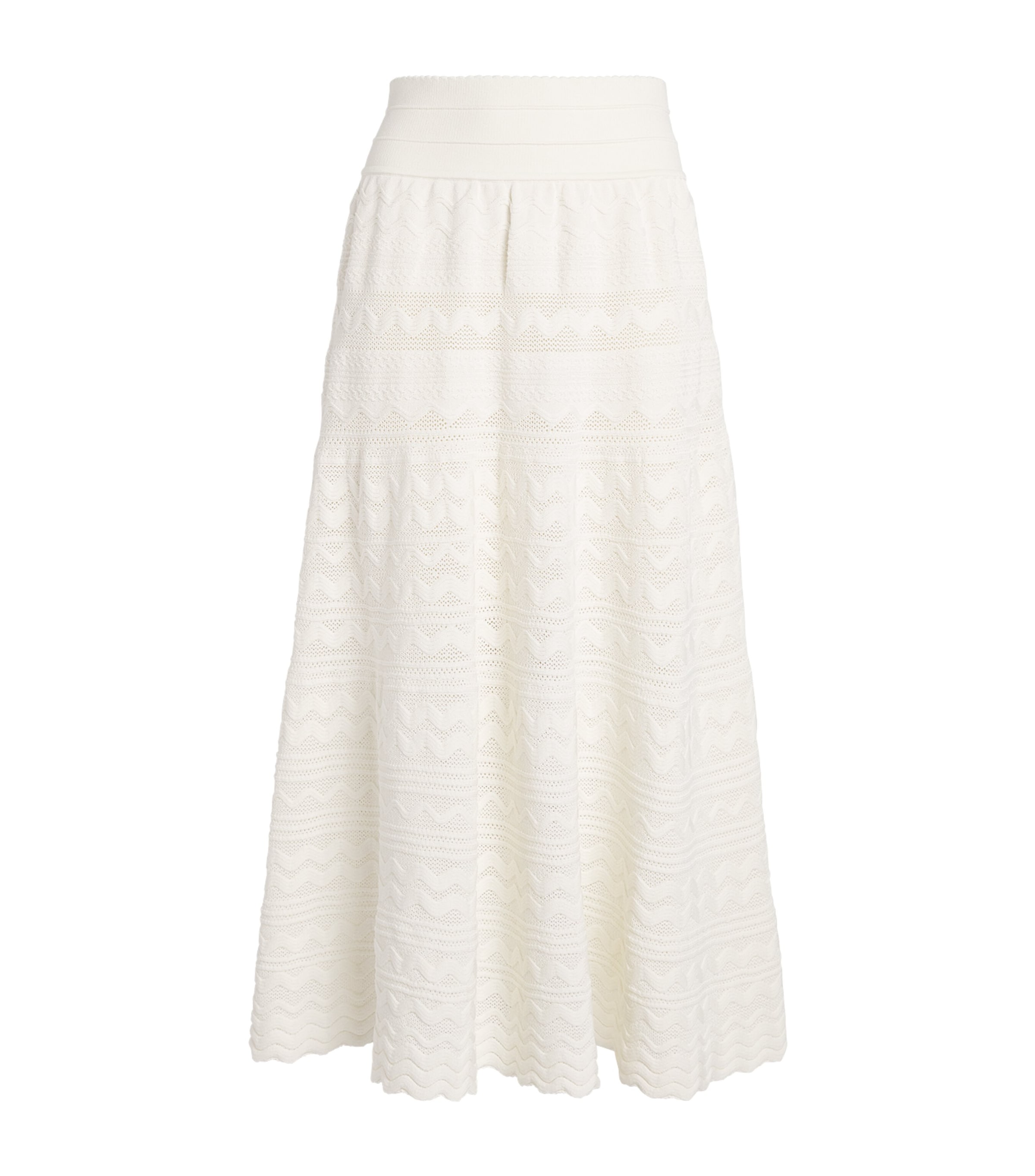 Molli Womens Cotton Crochet Midi Skirt Milk