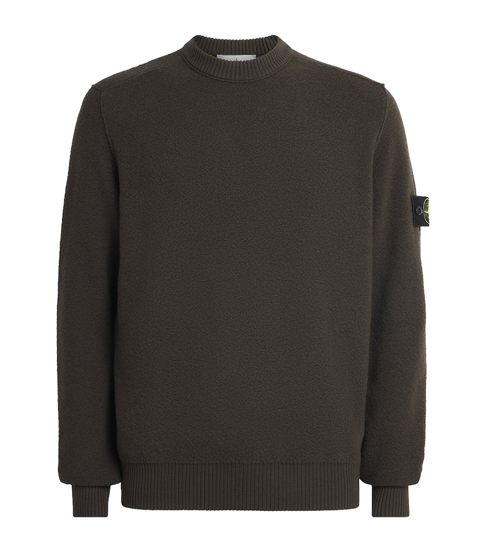 Stone Island Mens Virgin Wool Compass Sweater