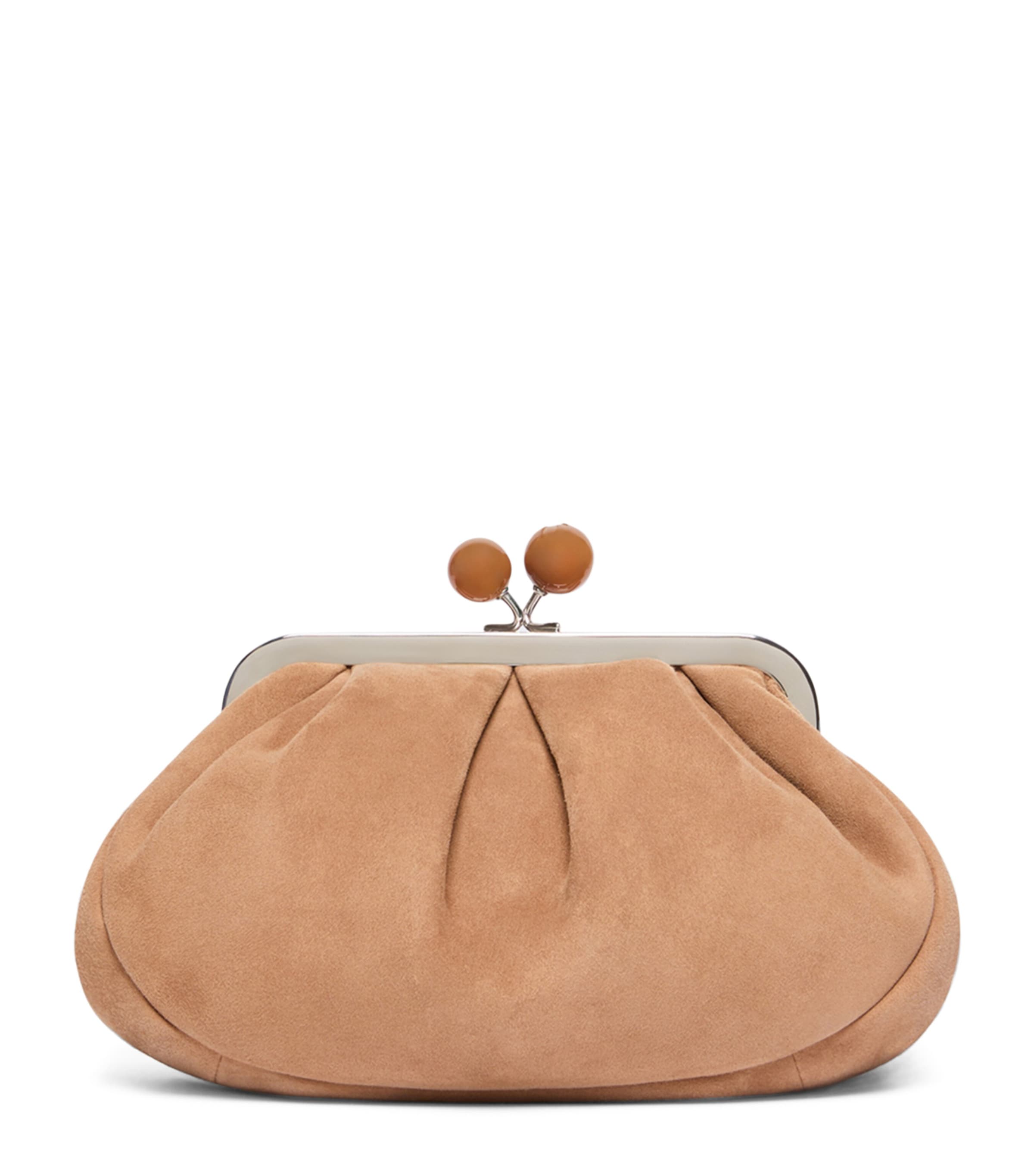 Weekend Max Mara Suede Pasticcino Clutch Bag Sand