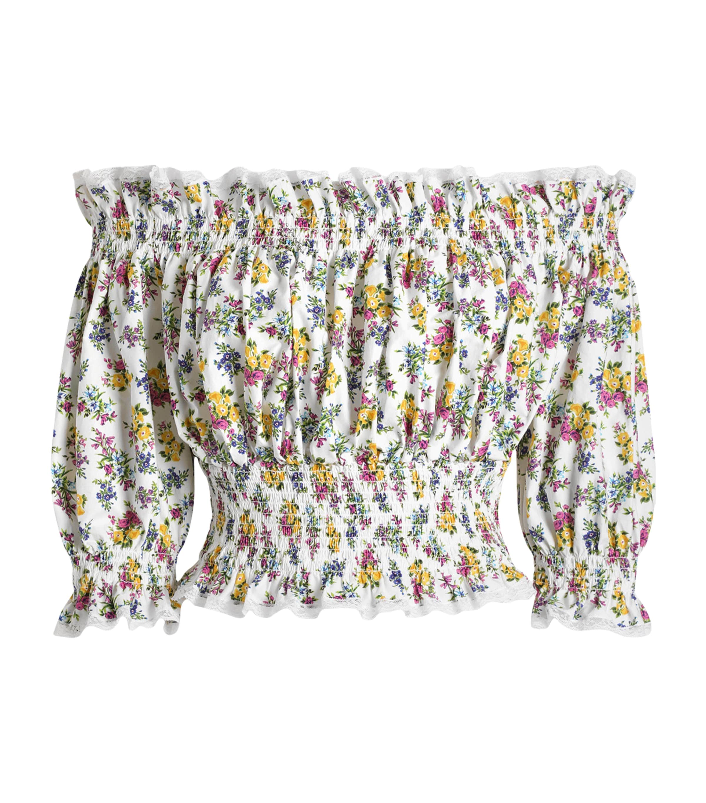 Dolce&Gabbana Womens Cotton-Blend Floral Top Fior