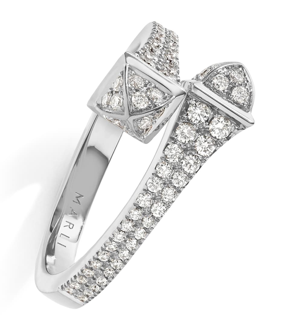 MARLI New York White Gold and Diamond Cleo Ring White Gold