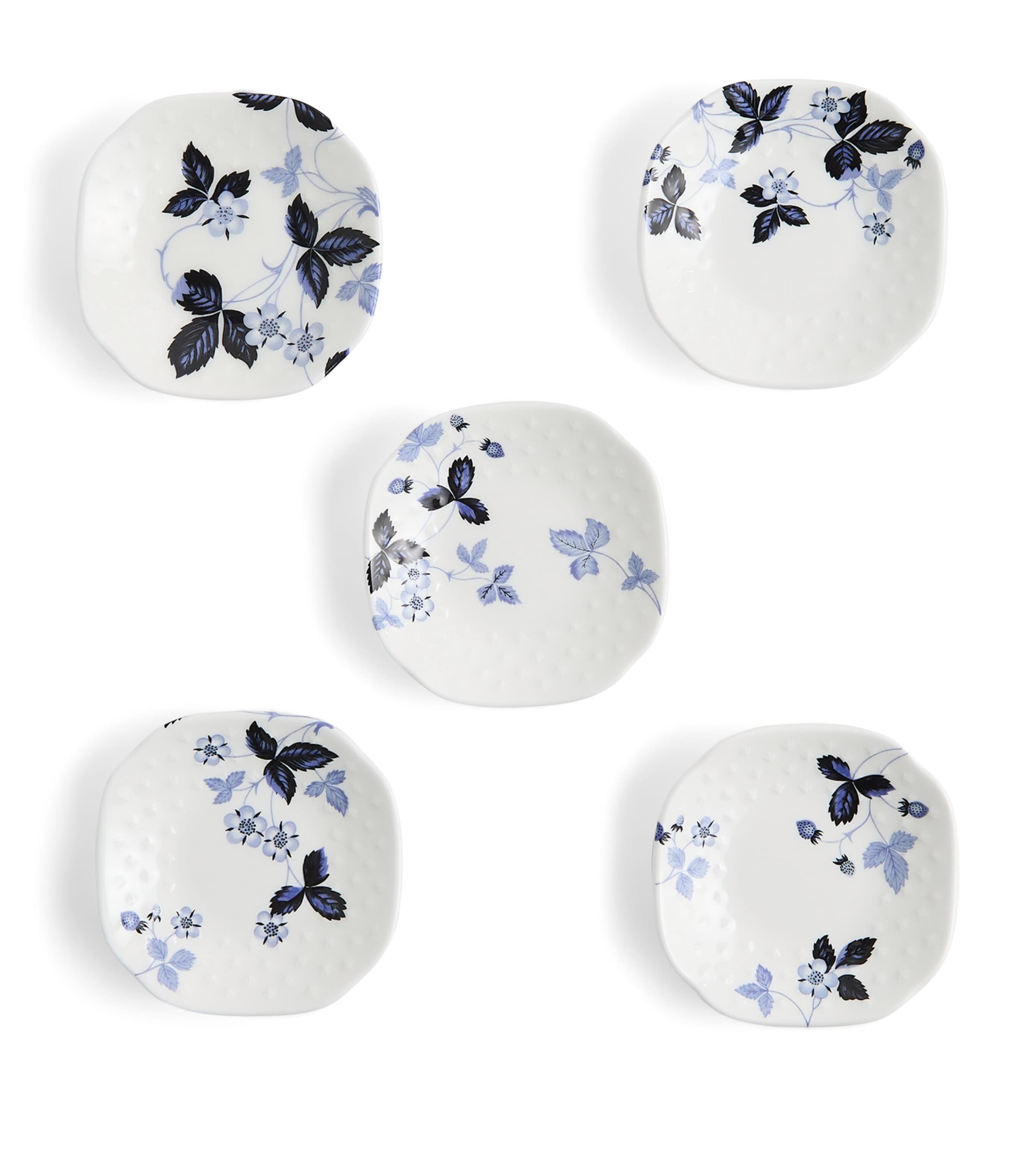 Wedgwood Wild Strawberry Inky Blue Sauce Dishes (Set of 5) Blue