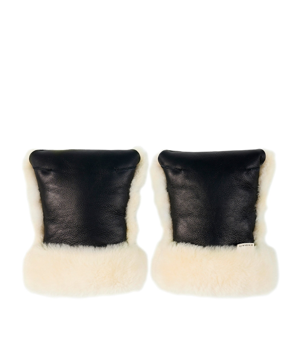 Binibamba Sheepskin Buggy Mittens Noir + Milk