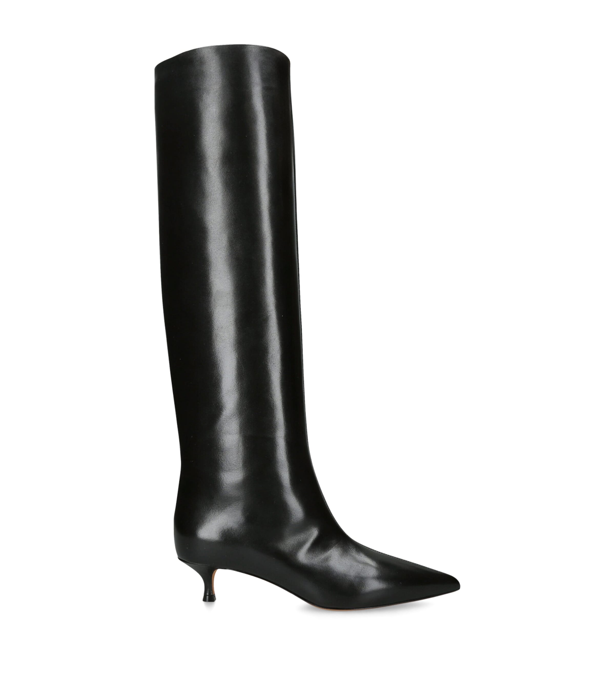 Le Monde Beryl Leather Babouche Knee-High Boots 35 Black