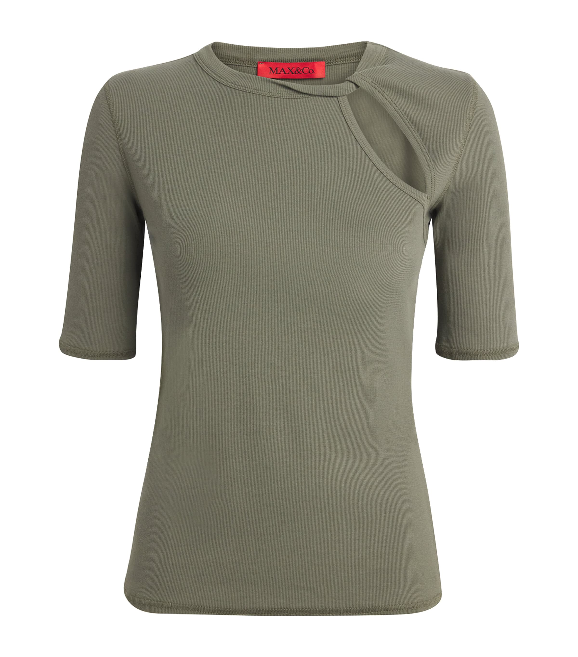 Ribbed Cut-Out T-Shirt