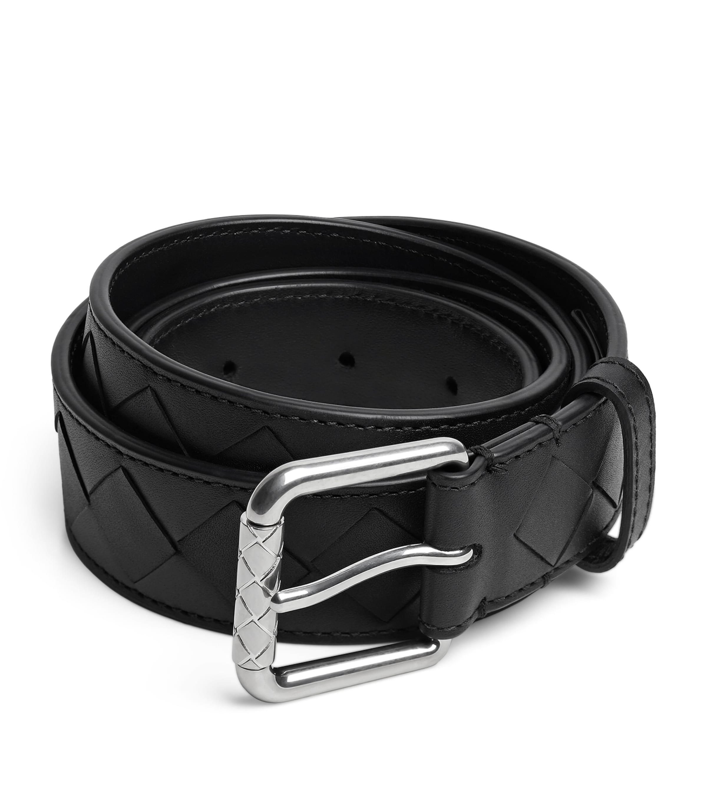 Intrecciato Leather Stamp Belt
