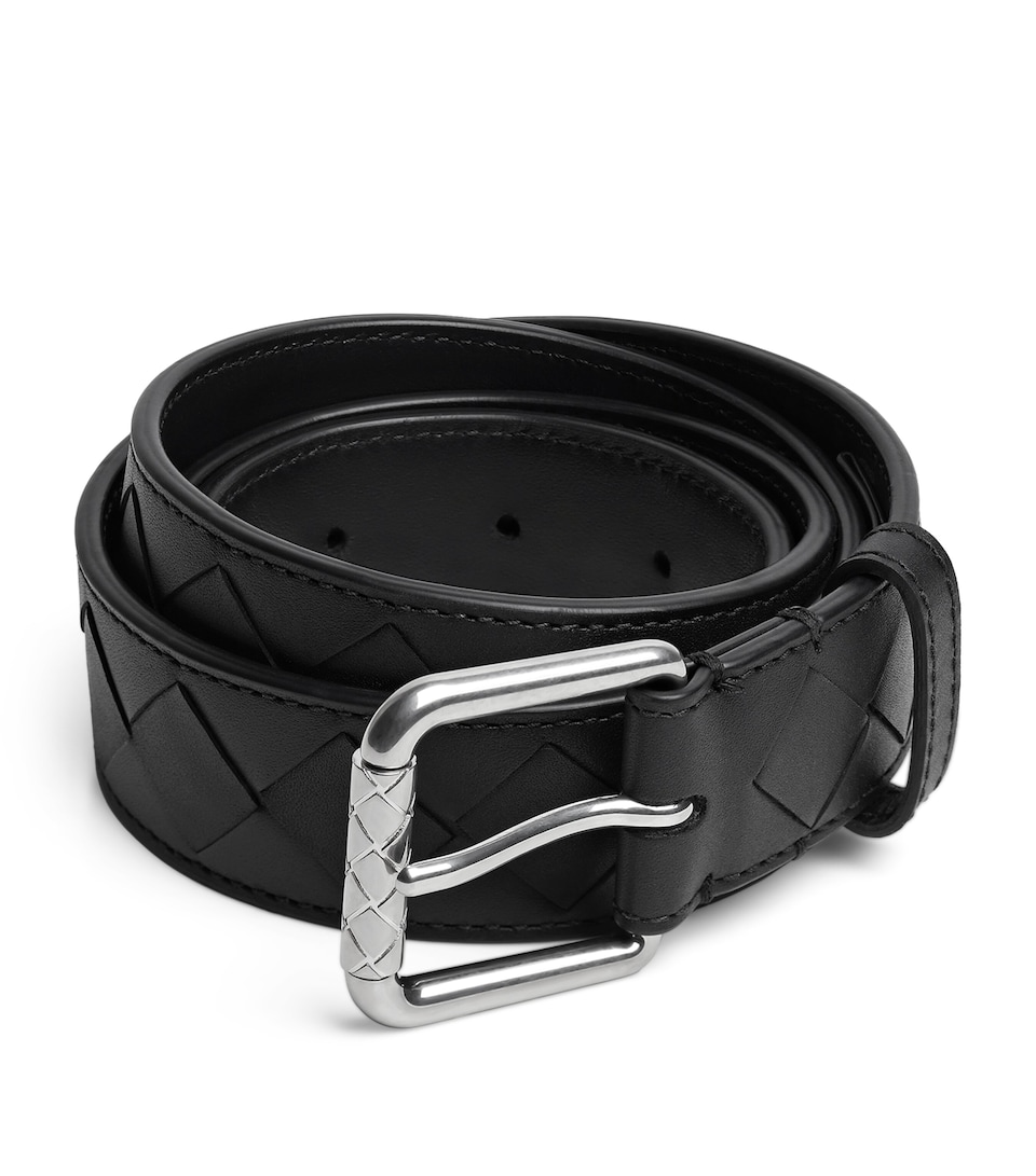 Intrecciato Leather Stamp Belt