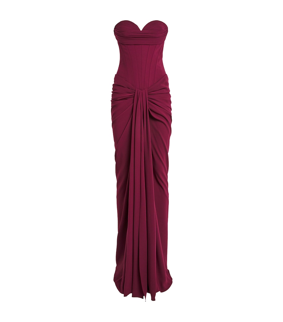 Zuhair Murad Womens Cady Strapless Gown Purple Potion