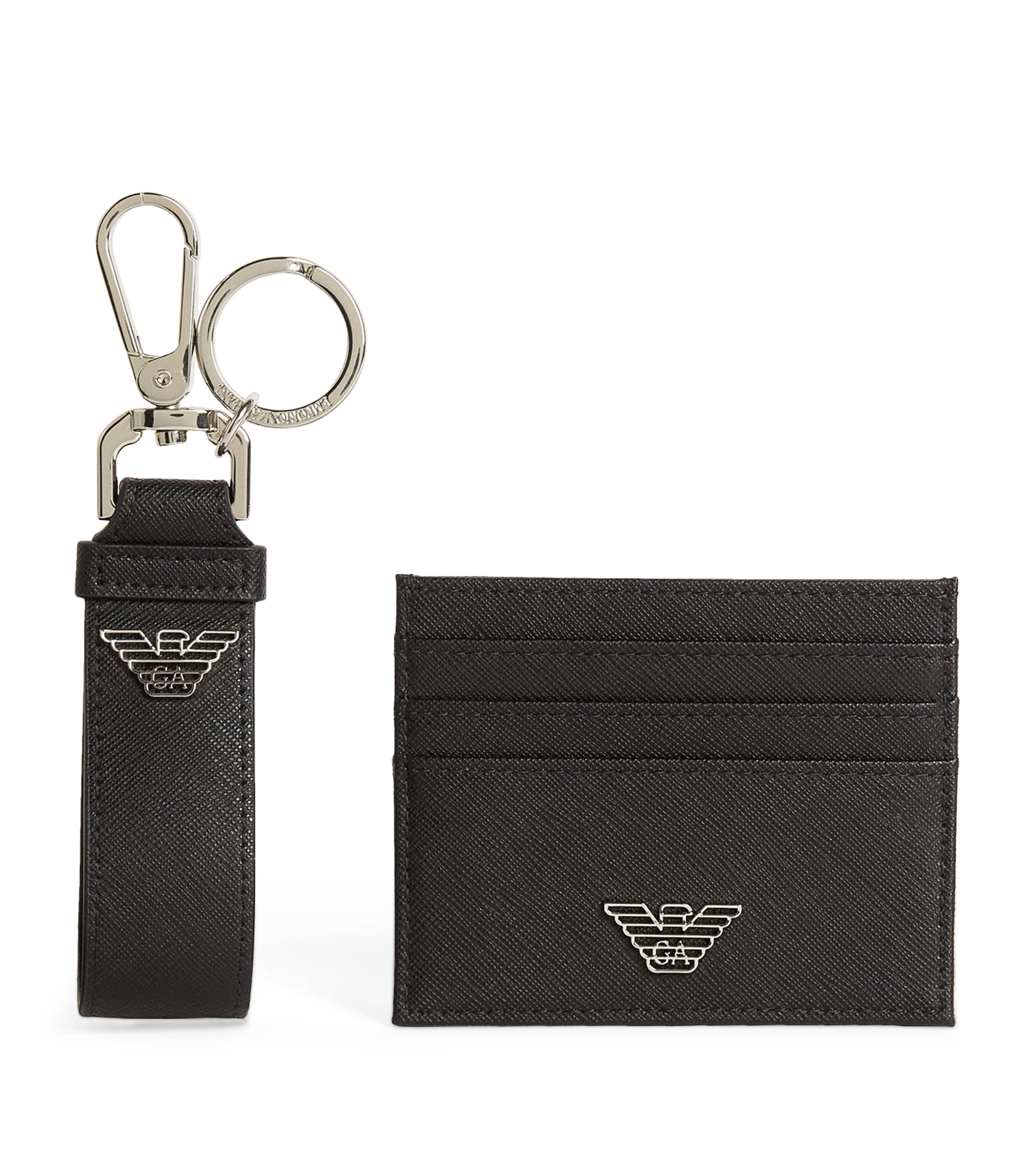 Leather Card Holder and Keyring Set