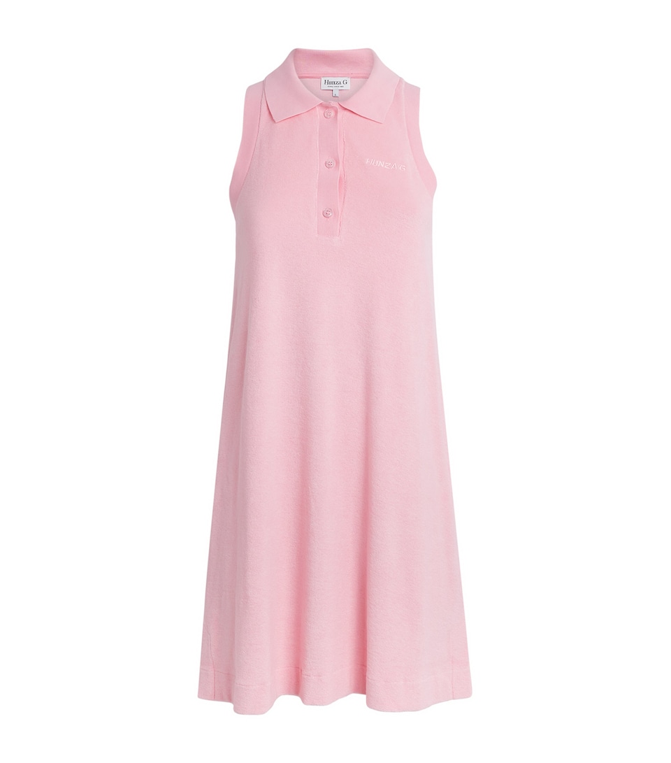 Hunza G Womens Towelling Tennis Mini Dress Pink
