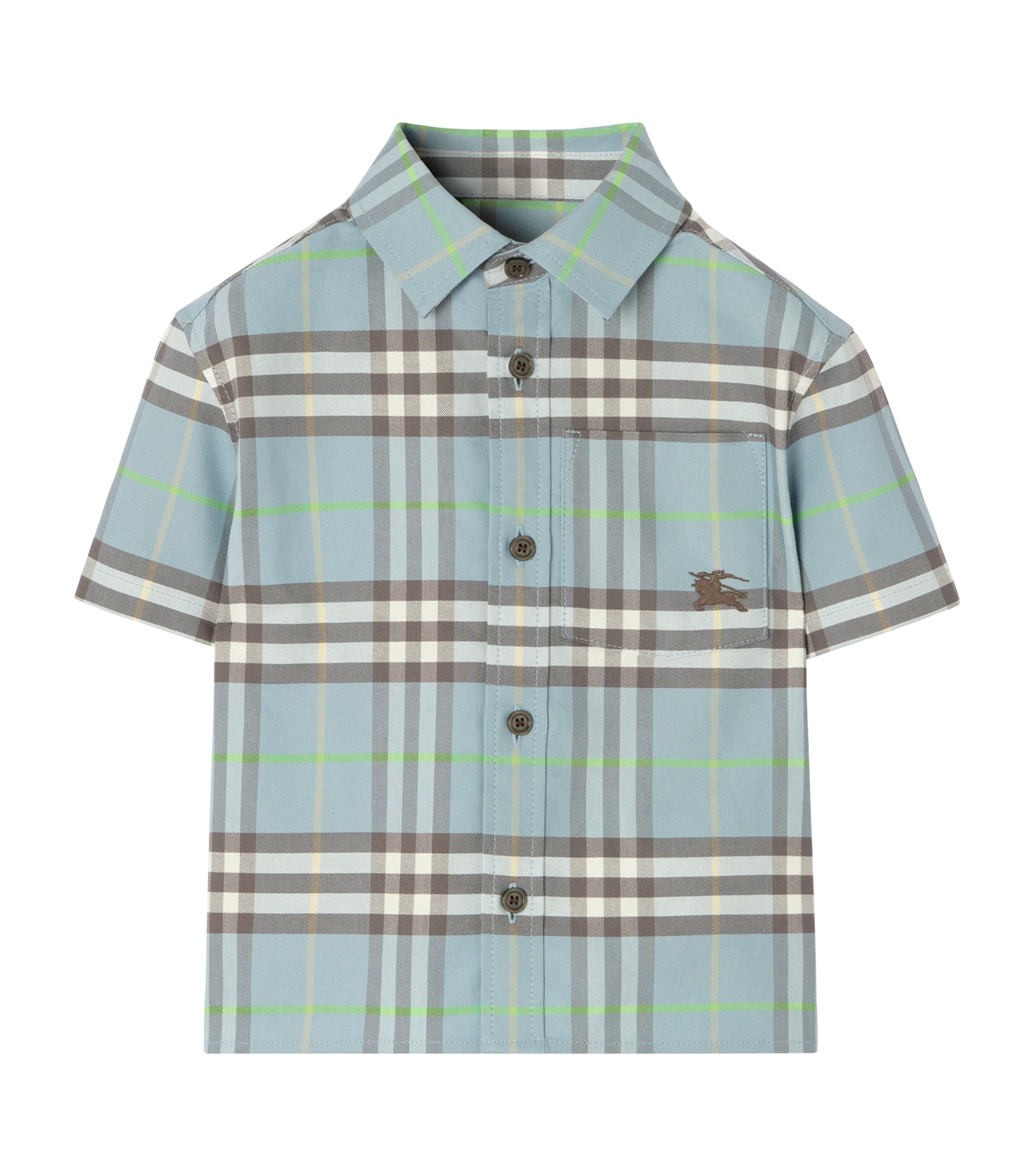 Burberry Kids Cotton Check Oxford Shirt (6-36 Months) Misty Blue Ip Check