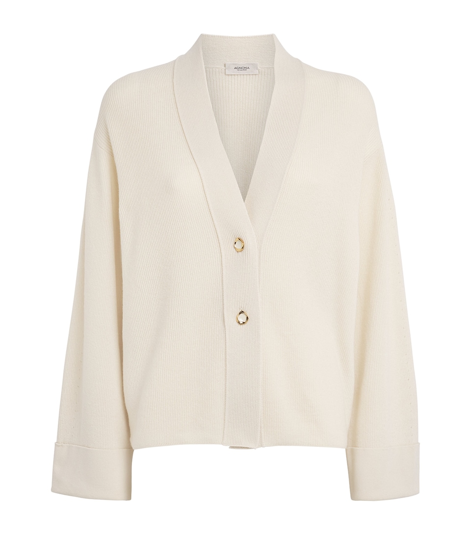 Cashmere-Blend V-Neck Cardigan